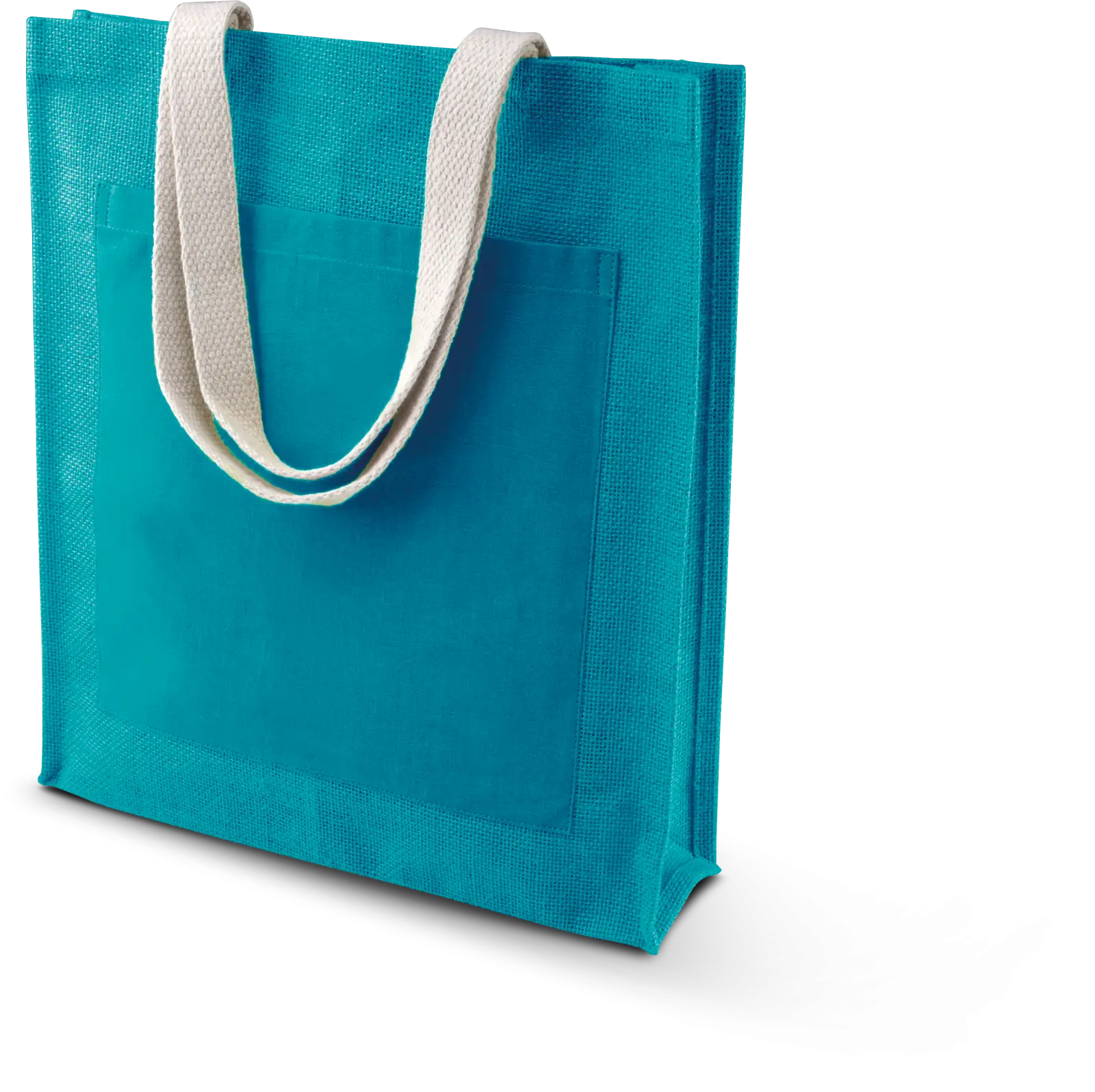Sac shopping toile de jute KI0221 — Turquoise