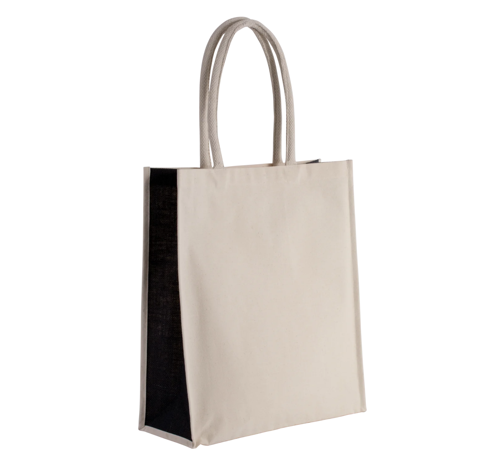 Sac cabas en coton / jute - 23 L KI0253 — Natural / Black