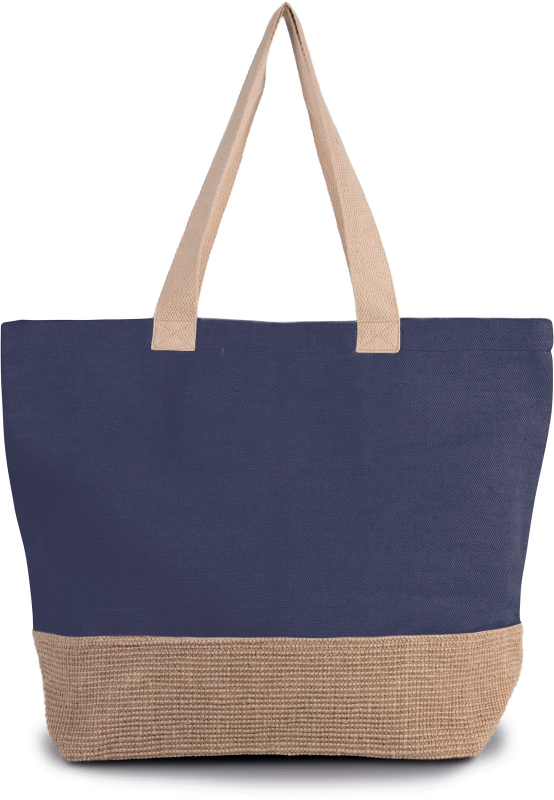 Sac de shopping fourre-tout esprit rustique KI0258 — Patriot Blue / Natural