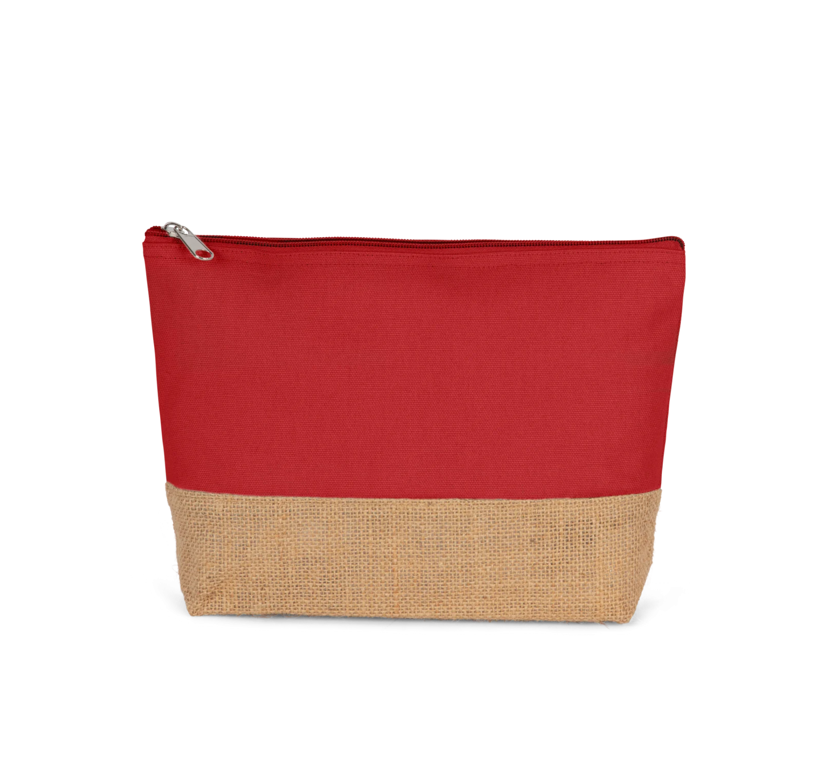 Pochette en toiles de coton et jute KI0276 — Arandano Red / Natural