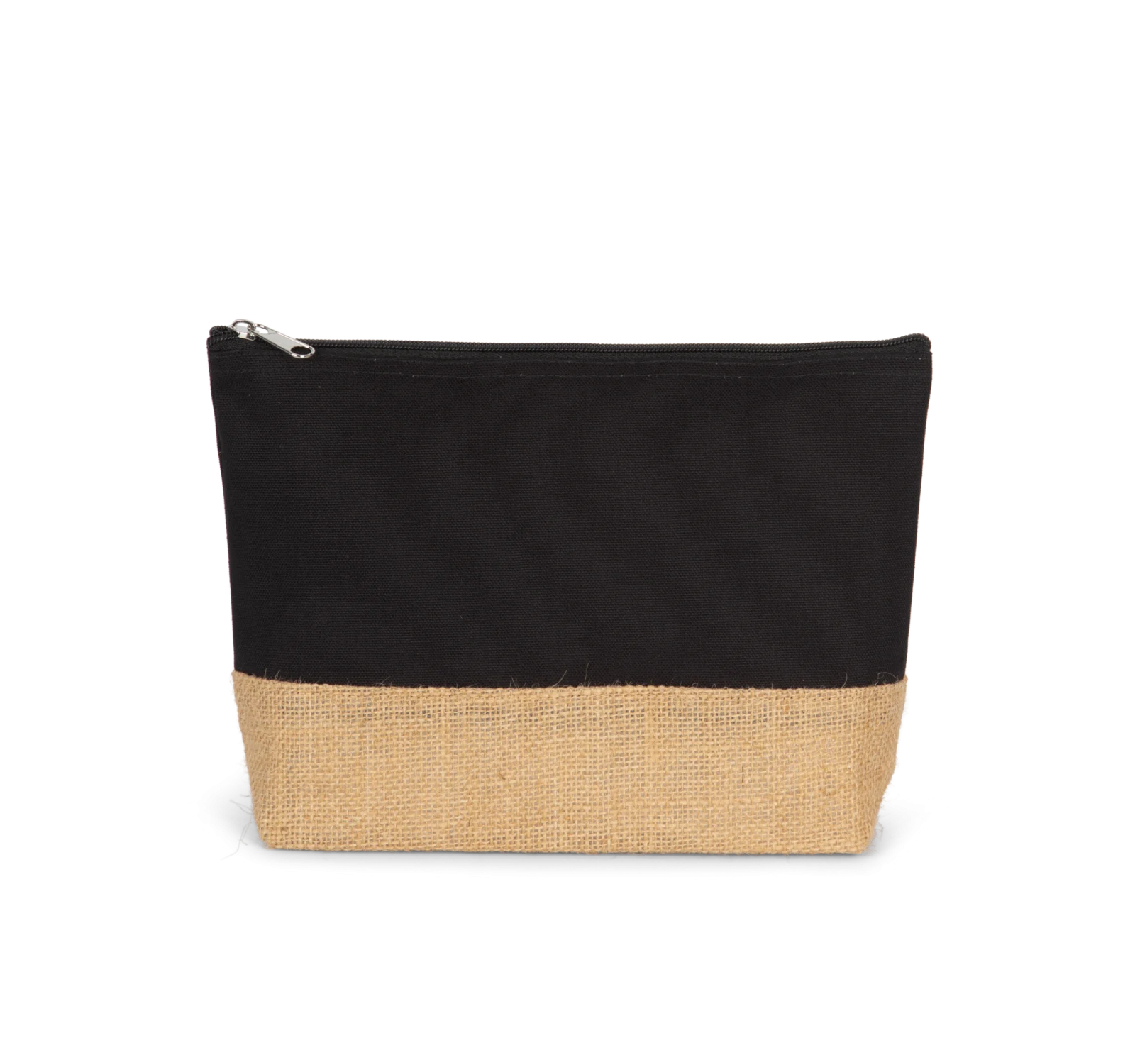 Pochette en toiles de coton et jute KI0276 — Black / Natural