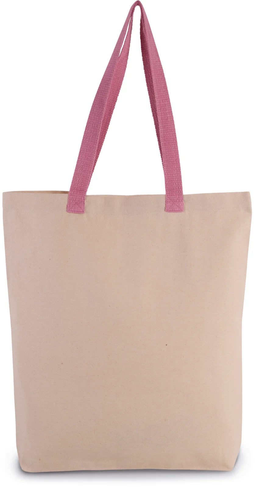 Sac shopping à soufflet avec poignées contrastées KI0278 — Natural / Dark Pink