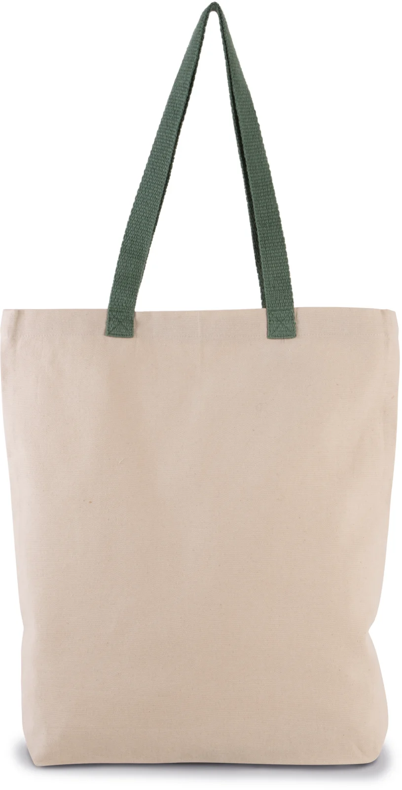 Sac shopping à soufflet avec poignées contrastées KI0278 — Natural / Dusty Light Green