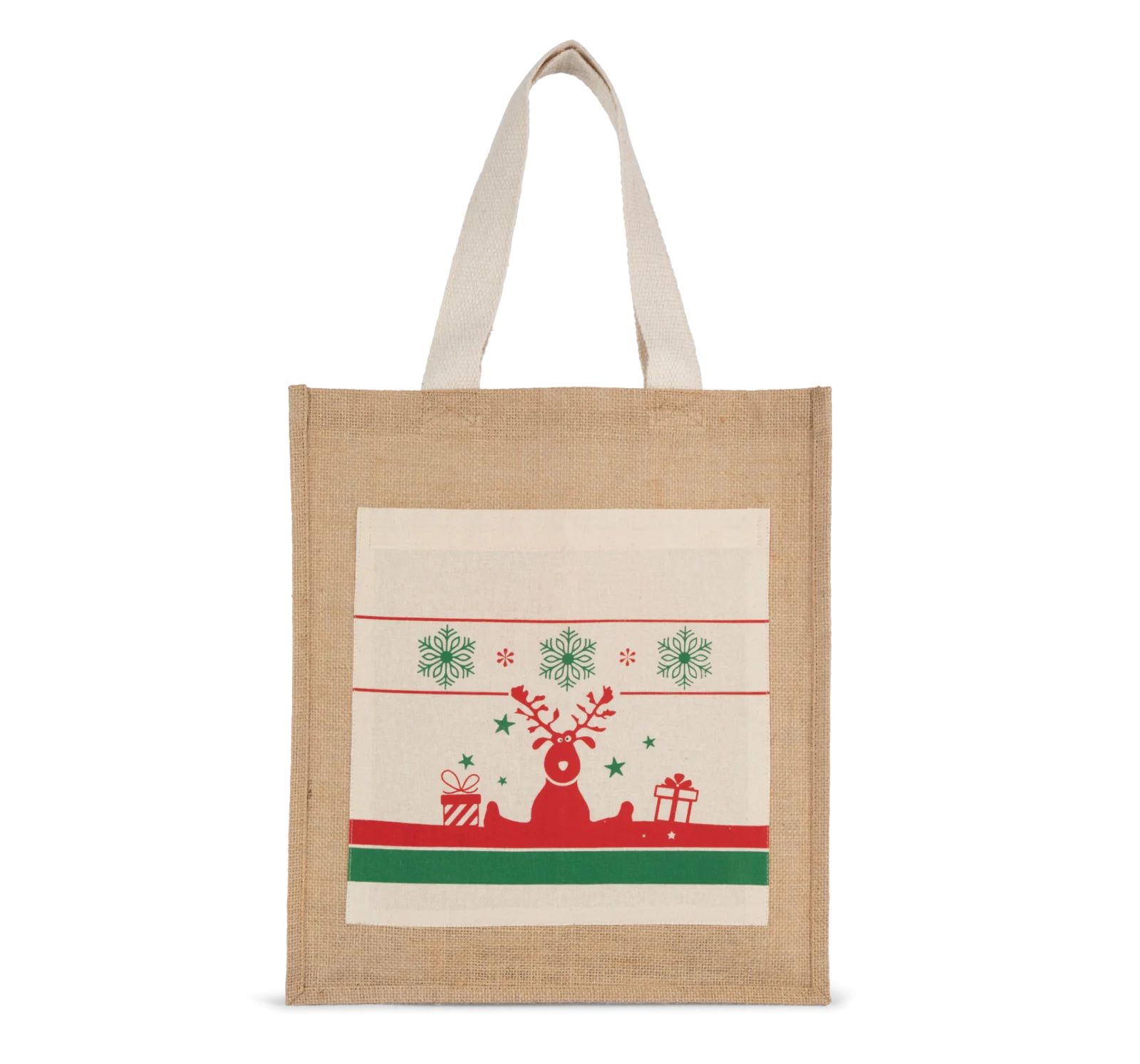 Sac shopping avec motifs de Noël KI0732 — Natural