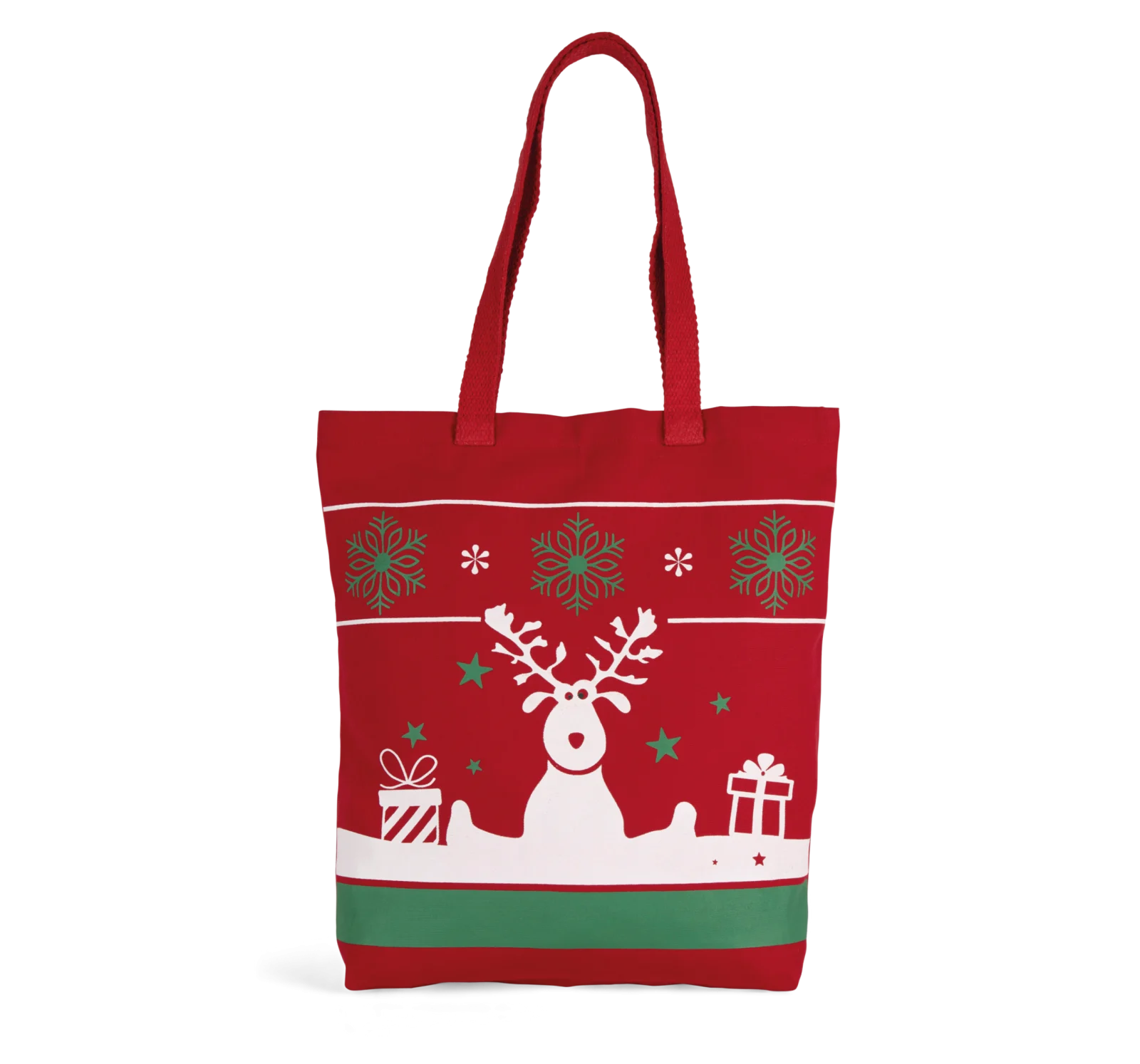 Sac shopping avec motifs de Noël KI0733 — Cherry Red