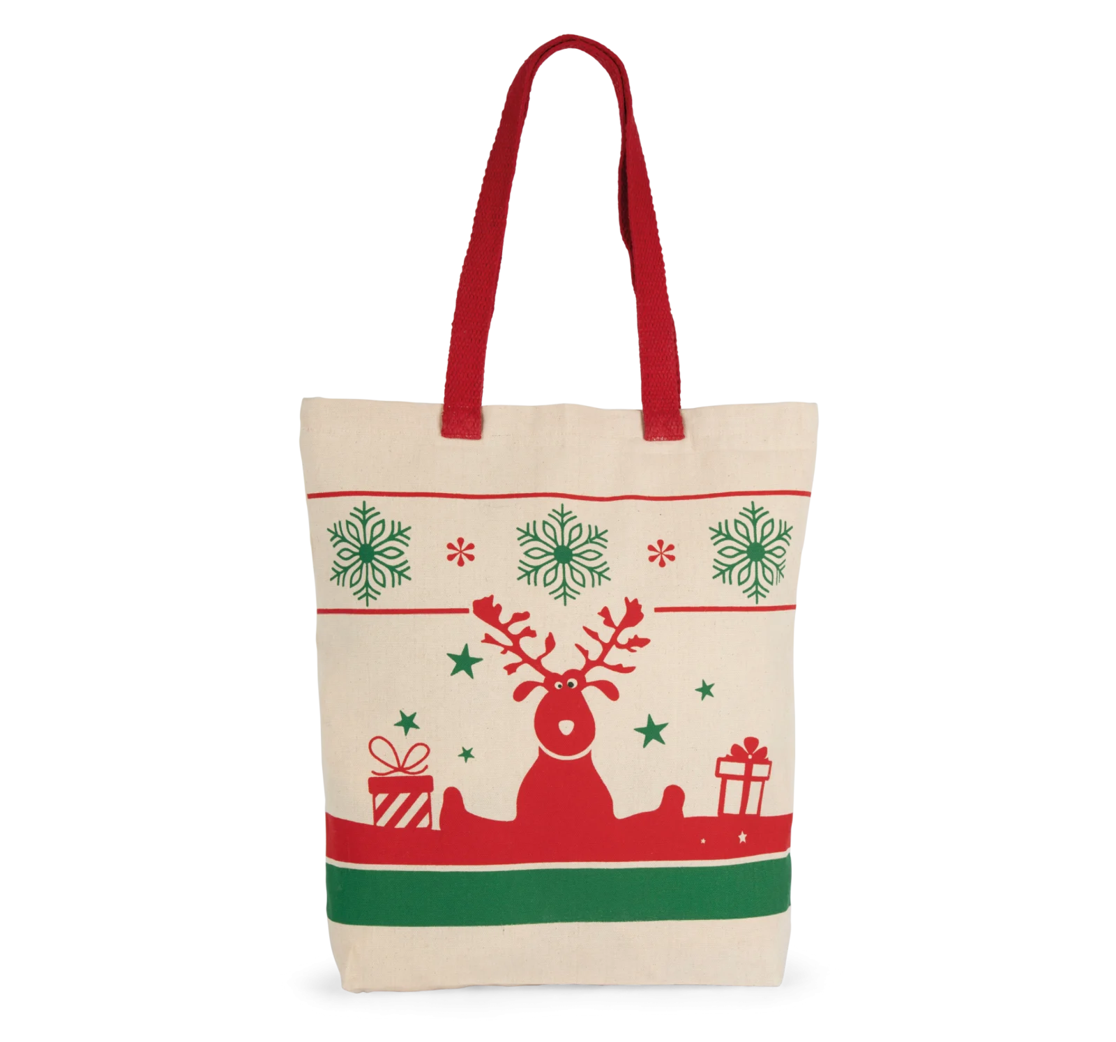 Sac shopping avec motifs de Noël KI0733 — Natural