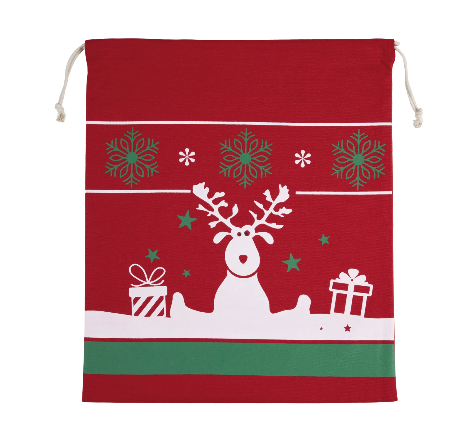 Sac avec cordon motifs de Noël KI0735 — Cherry Red