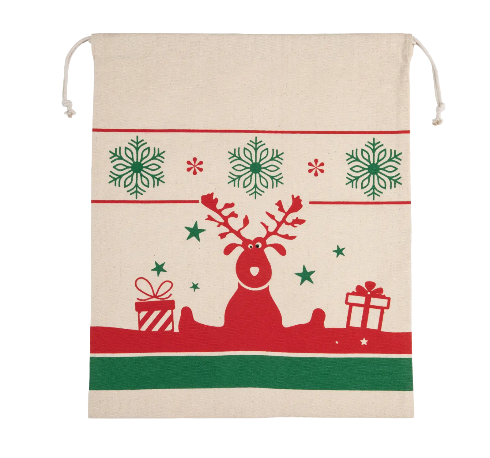 Sac avec cordon motifs de Noël KI0735 — Natural