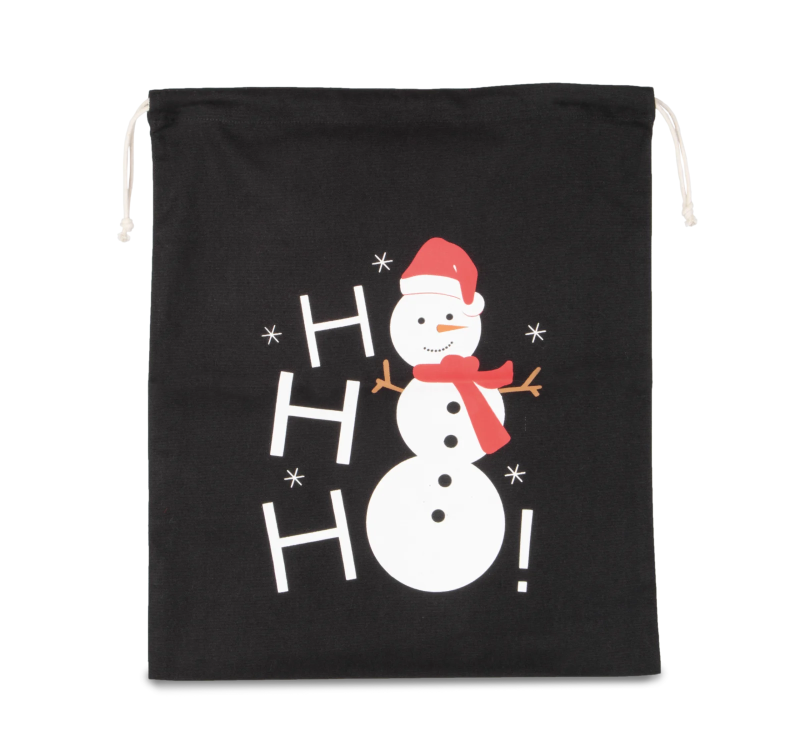 Sac coton à cordon motif bonhomme de neige KI0745 — Black