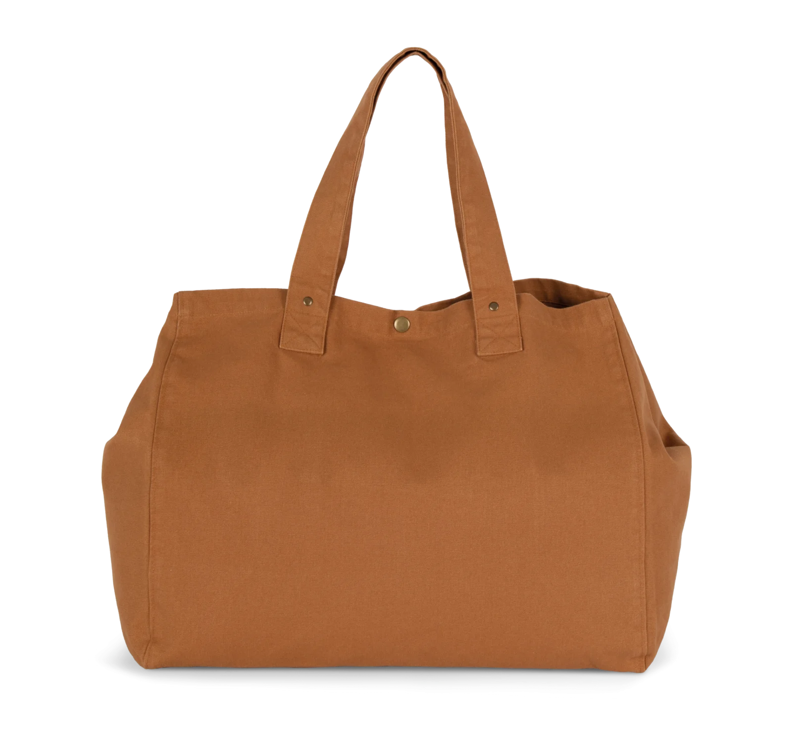 Sac de shopping en coton délavé KI3208 — Washed Caramel Coffee
