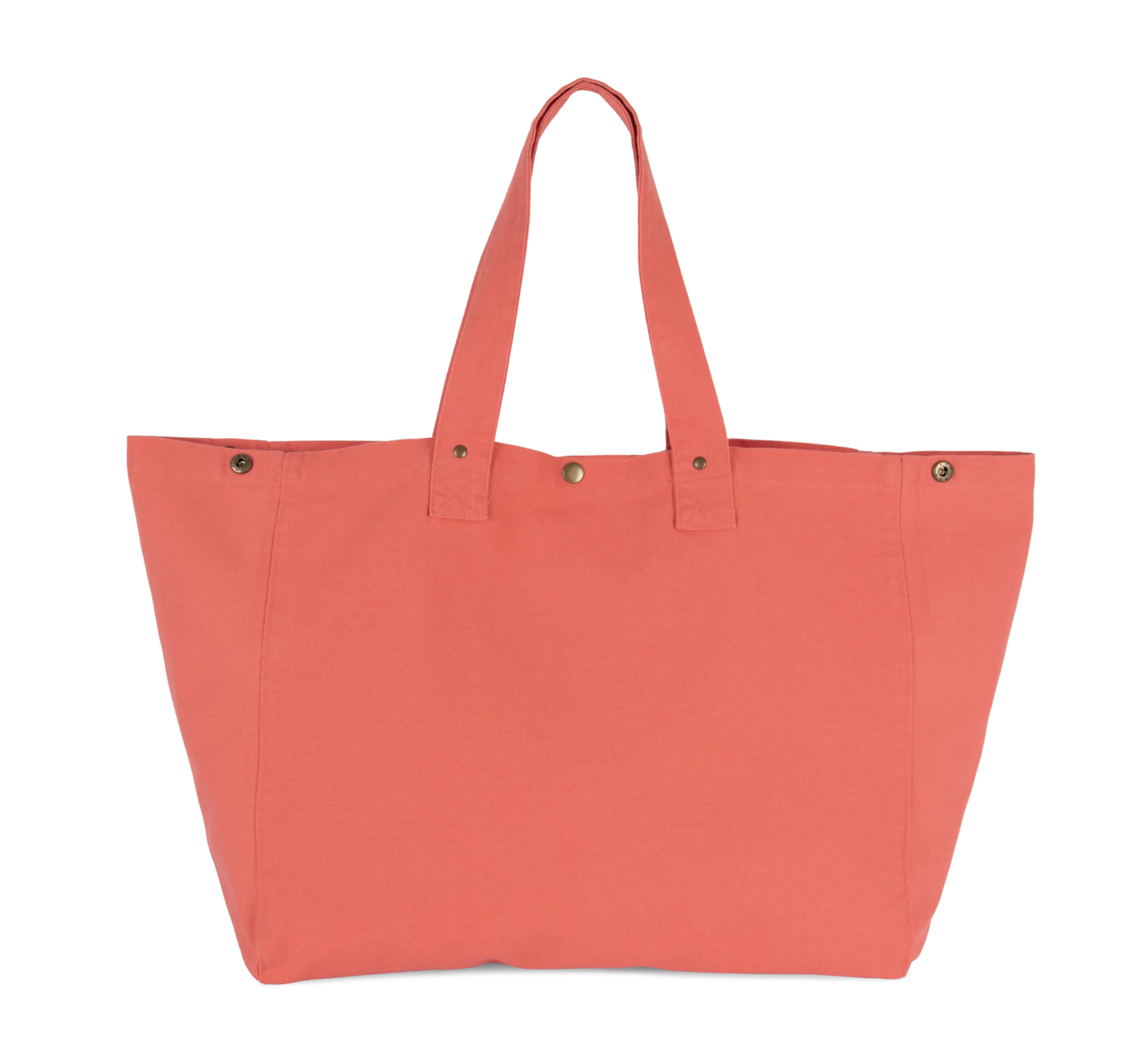 Sac de shopping en coton délavé KI3208 — Washed Coral Pink