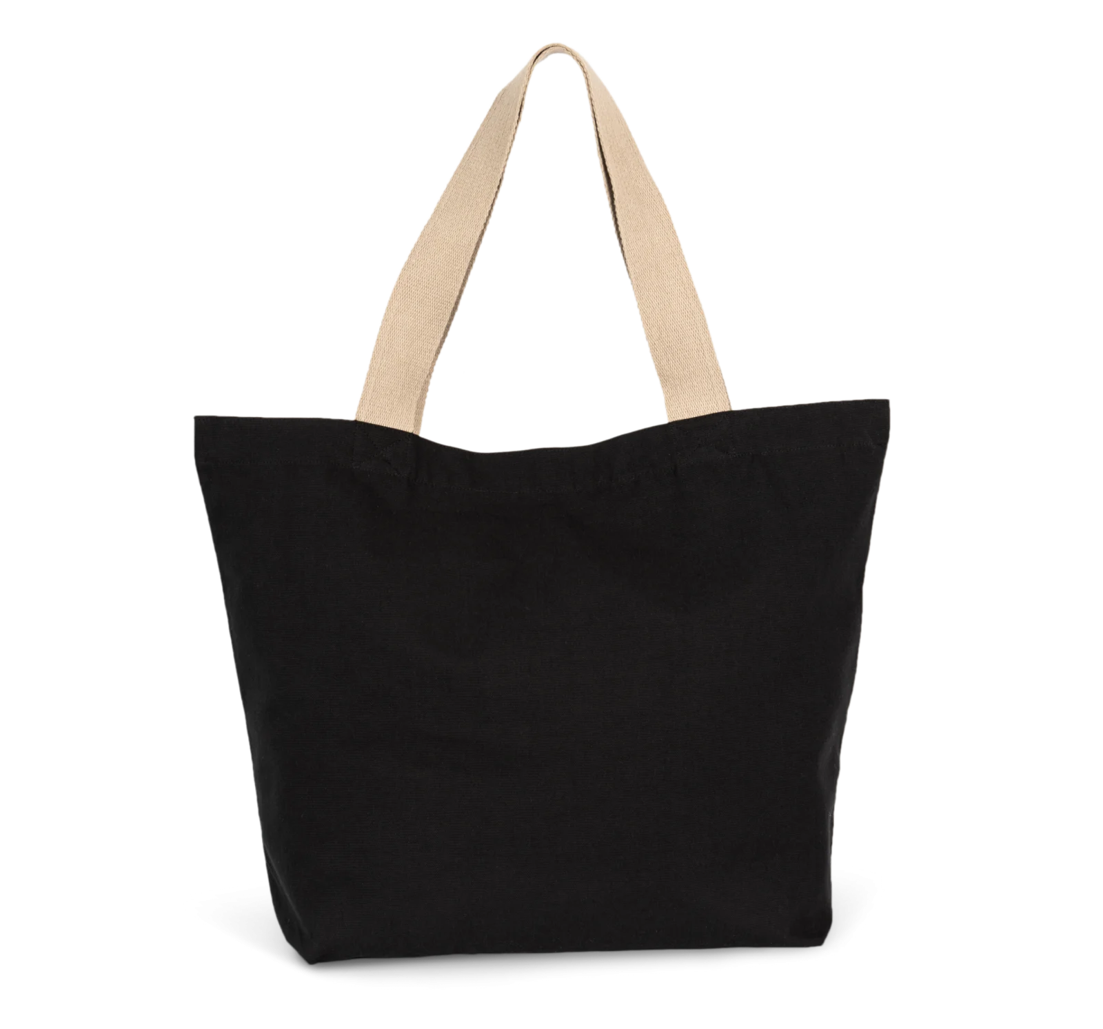 Grand sac shopping recyclé à fond plat KI5204 — Black Night / Hemp