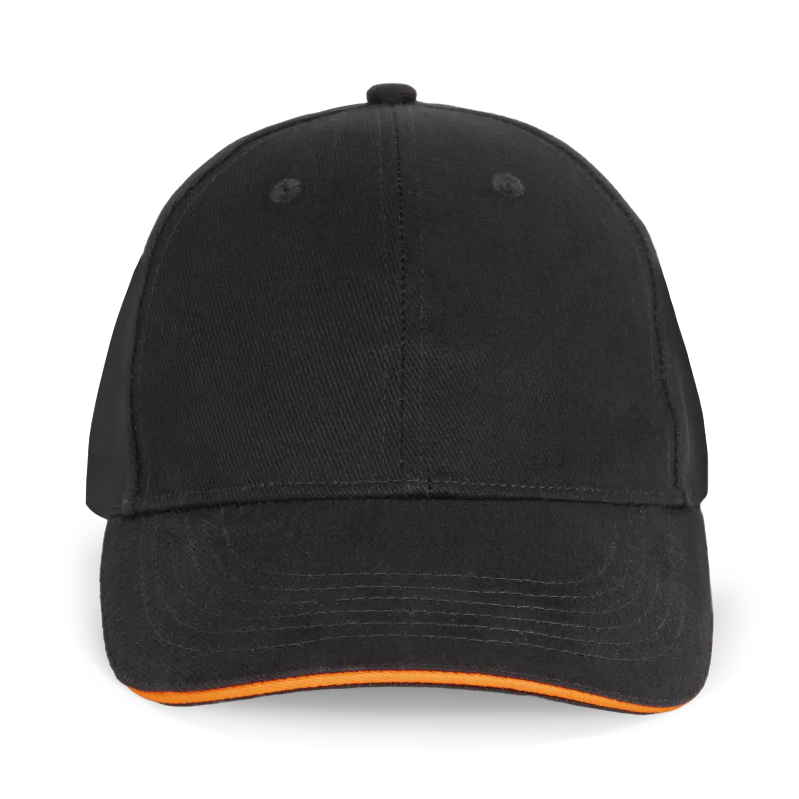 Orlando - casquette 6 panneaux KP011 — Black / Orange