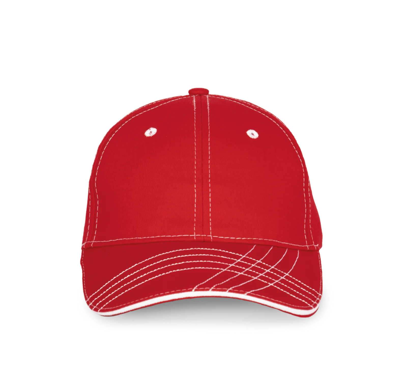 Casquette fashion - 6 panneaux KP109 — Red / White