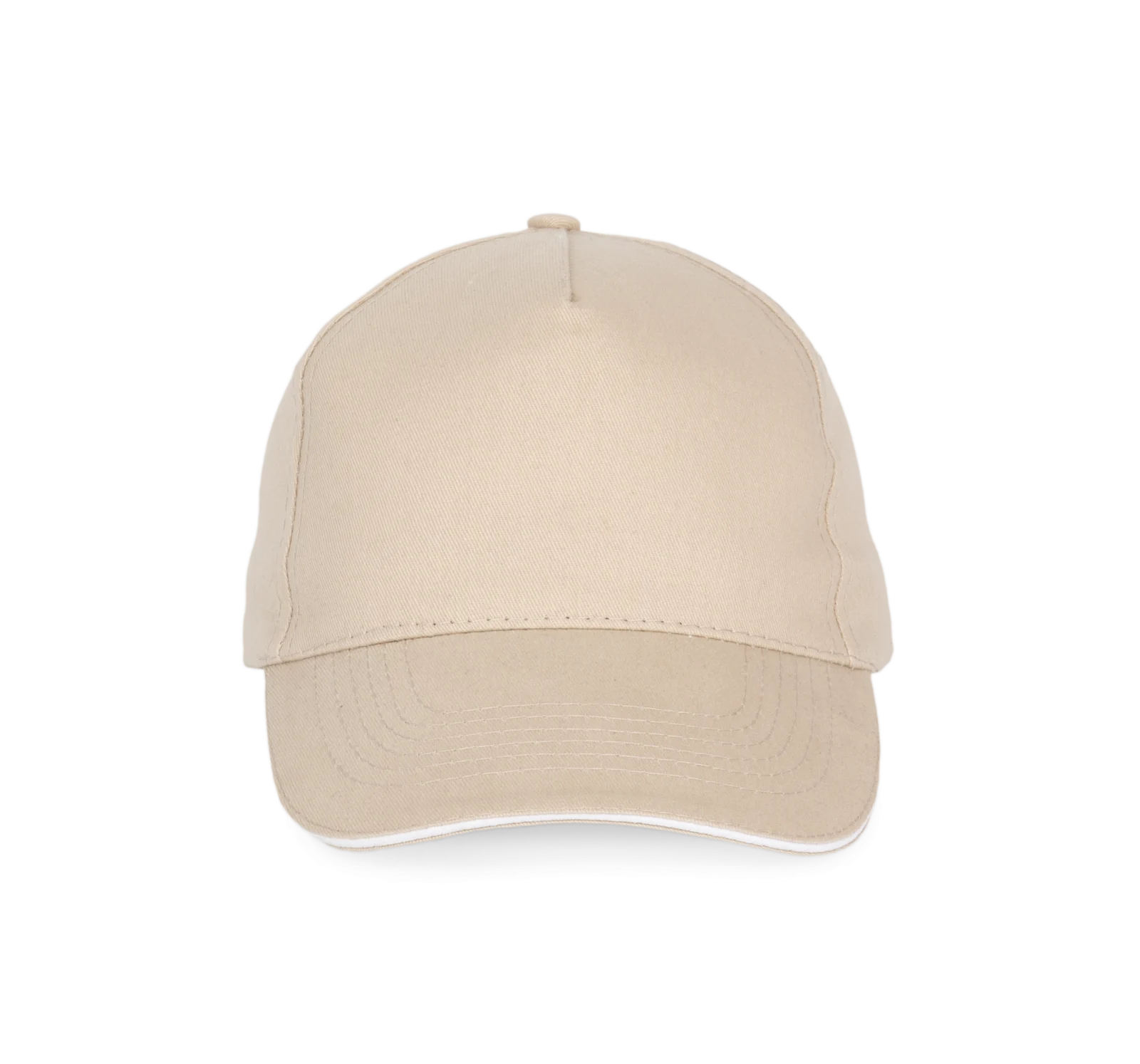 Casquette avec sandwich contrasté - 5 panneaux KP124 — Beige / White