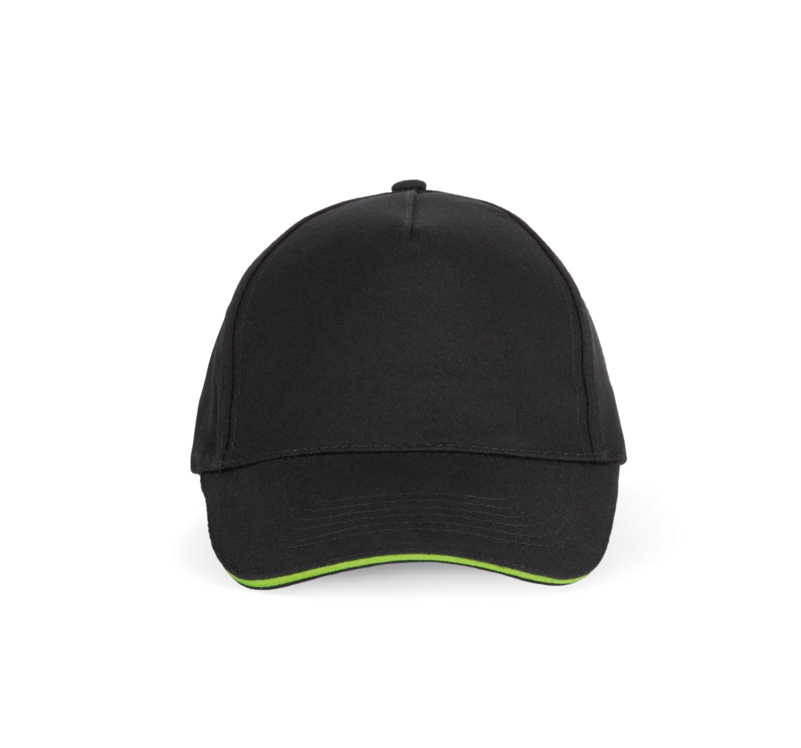 Casquette avec sandwich contrasté - 5 panneaux KP124 — Black / Lime