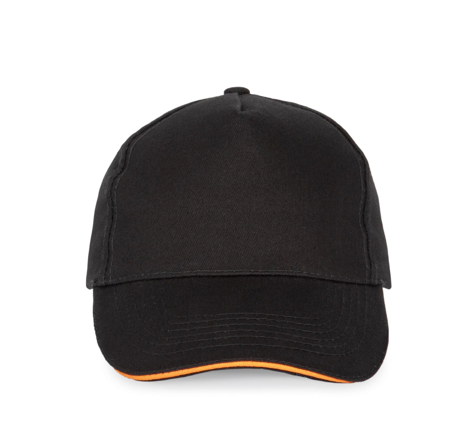 Casquette avec sandwich contrasté - 5 panneaux KP124 — Black / Orange