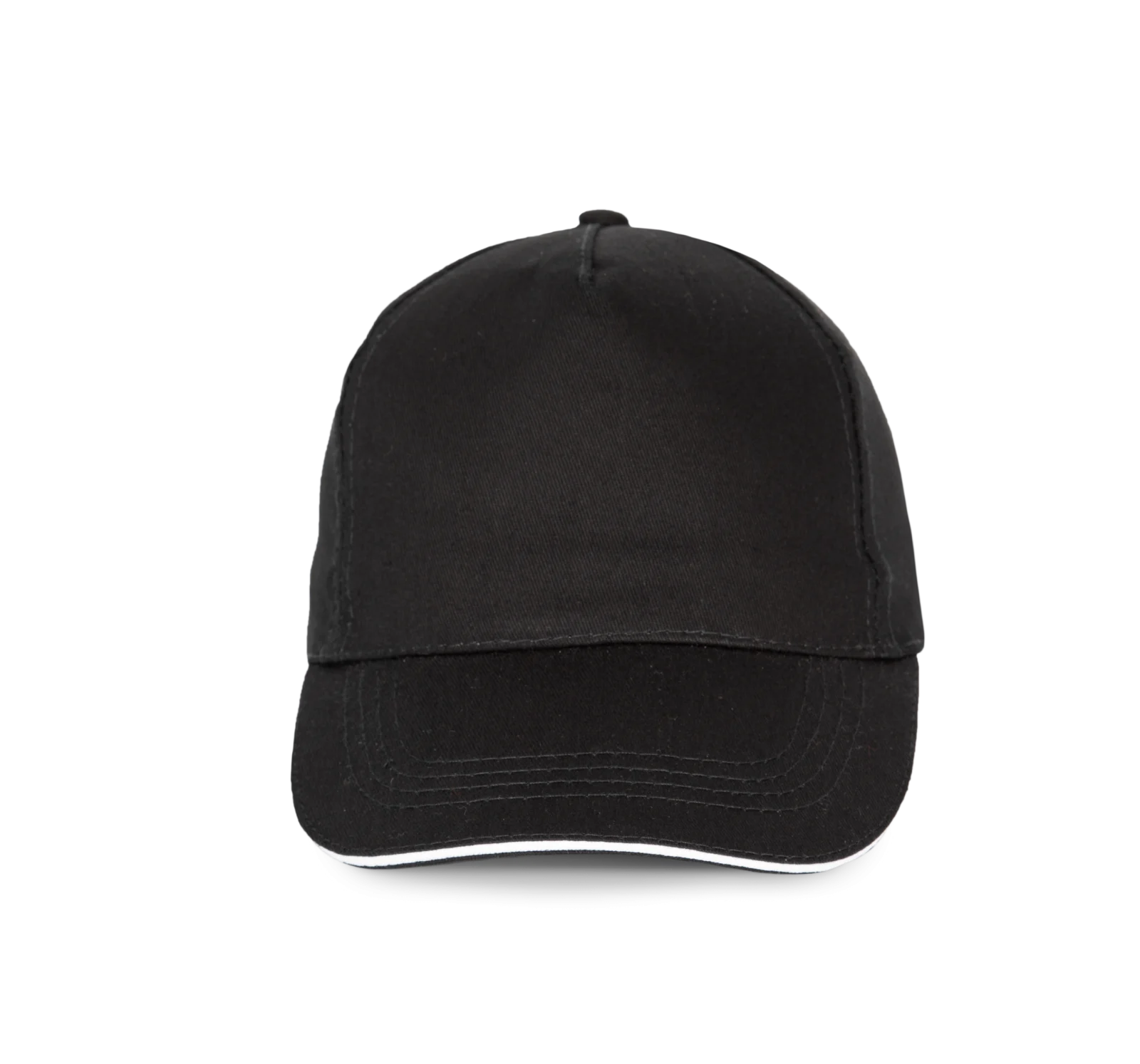 Casquette sandwich contrasté - 5 panneaux KP130 — Black / White