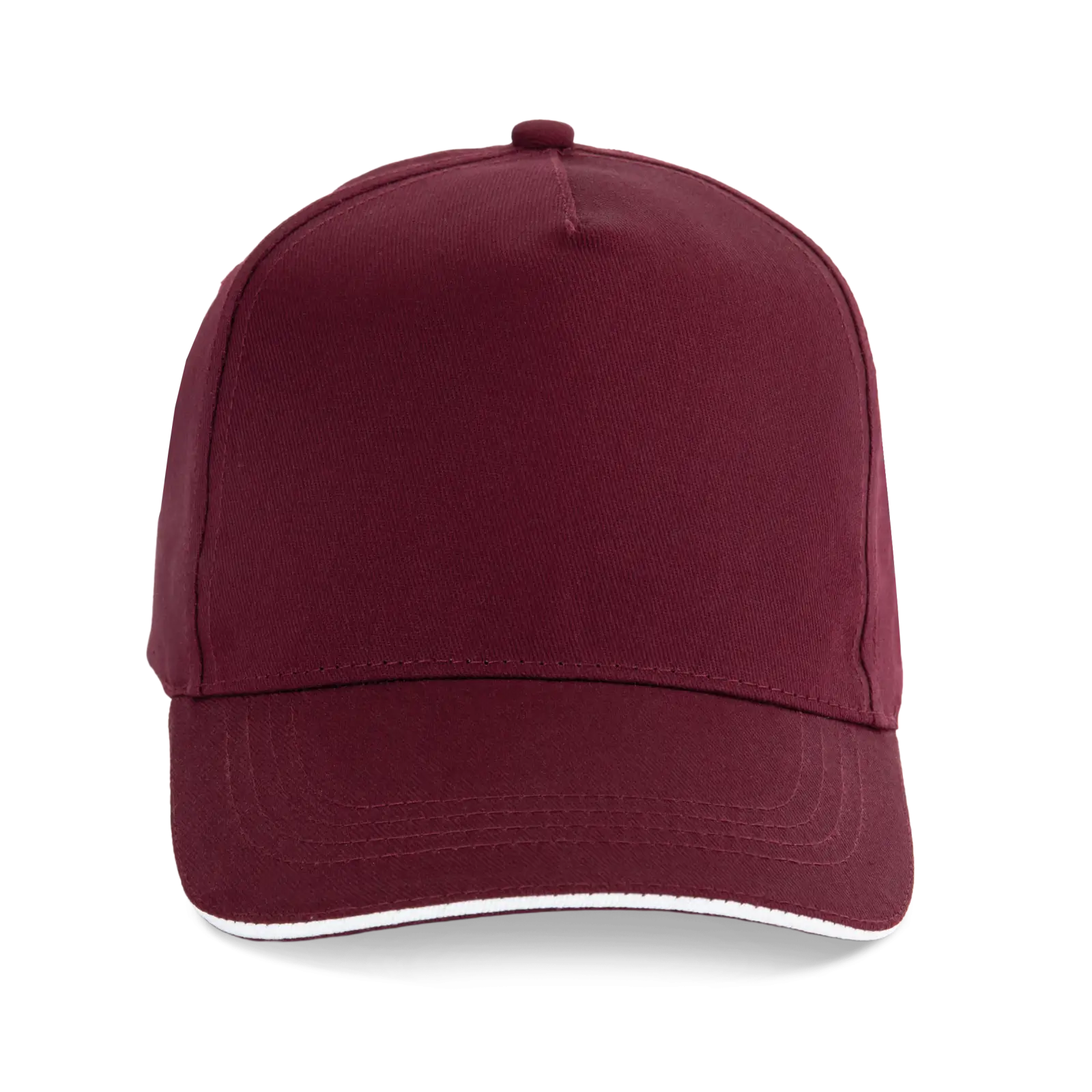 Casquette sandwich contrasté - 5 panneaux KP130 — Burgundy / White