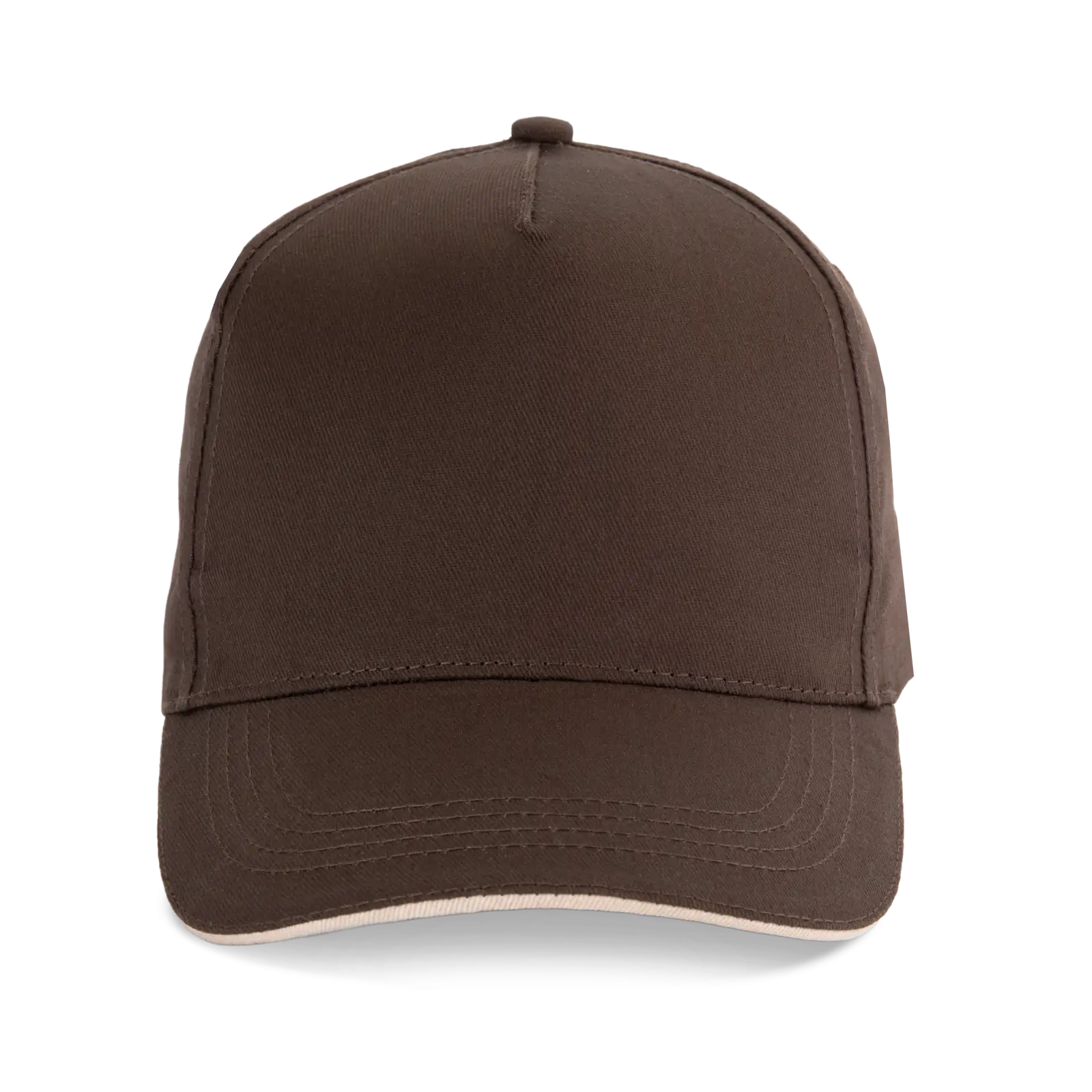 Casquette sandwich contrasté - 5 panneaux KP130 — Chocolate / Beige