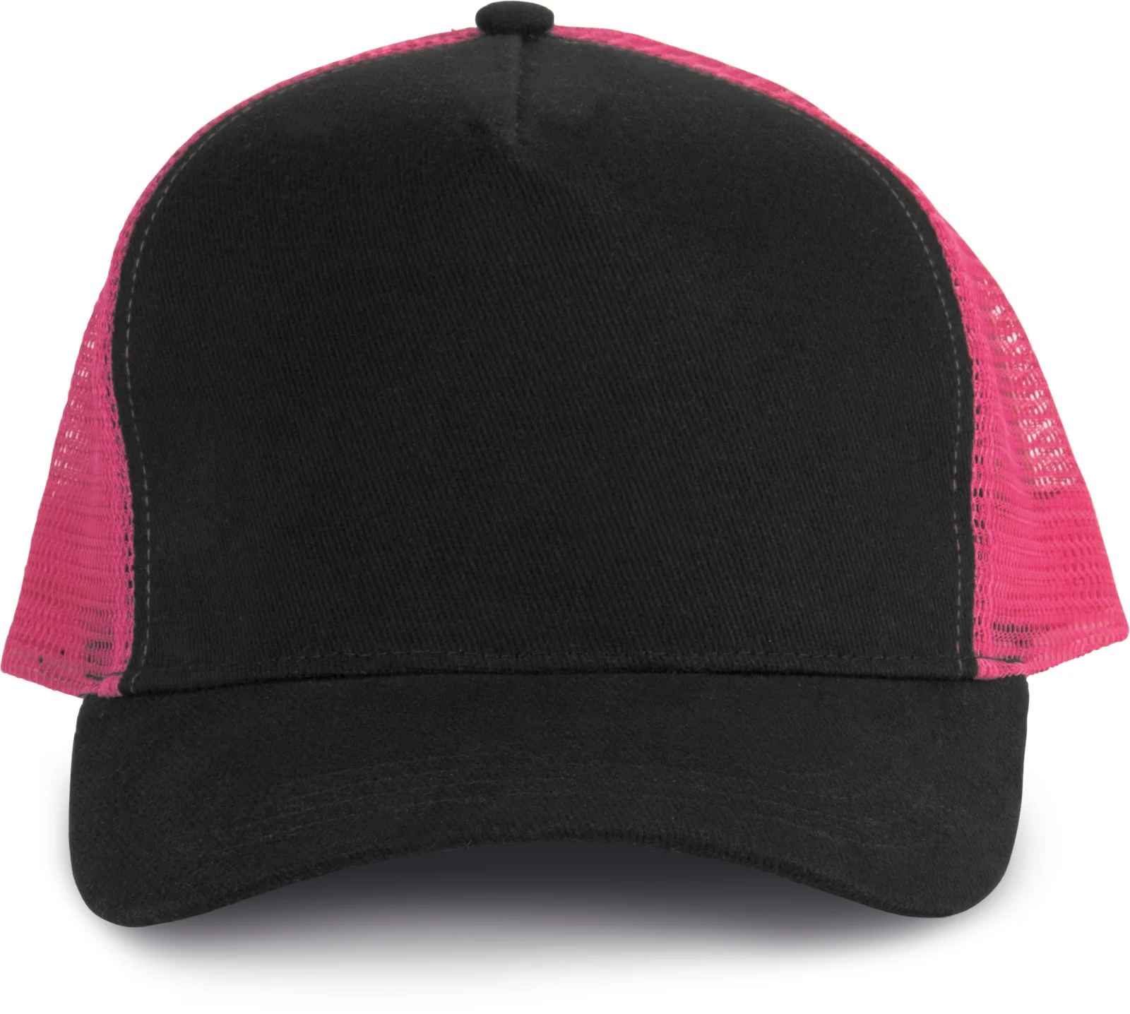 Casquette trucker - 5 panneaux KP137 — Black / Fuchsia
