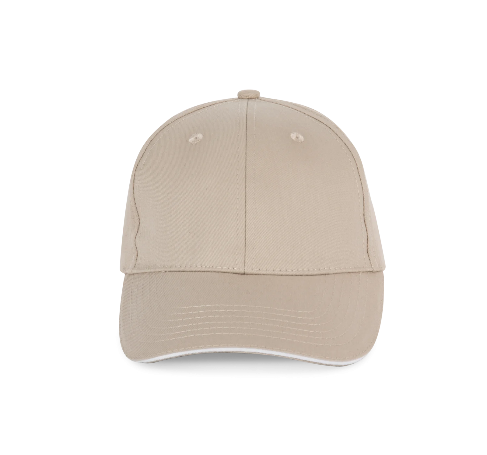 Casquette avec sandwich contrasté - 6 panneaux KP153 — Beige / White