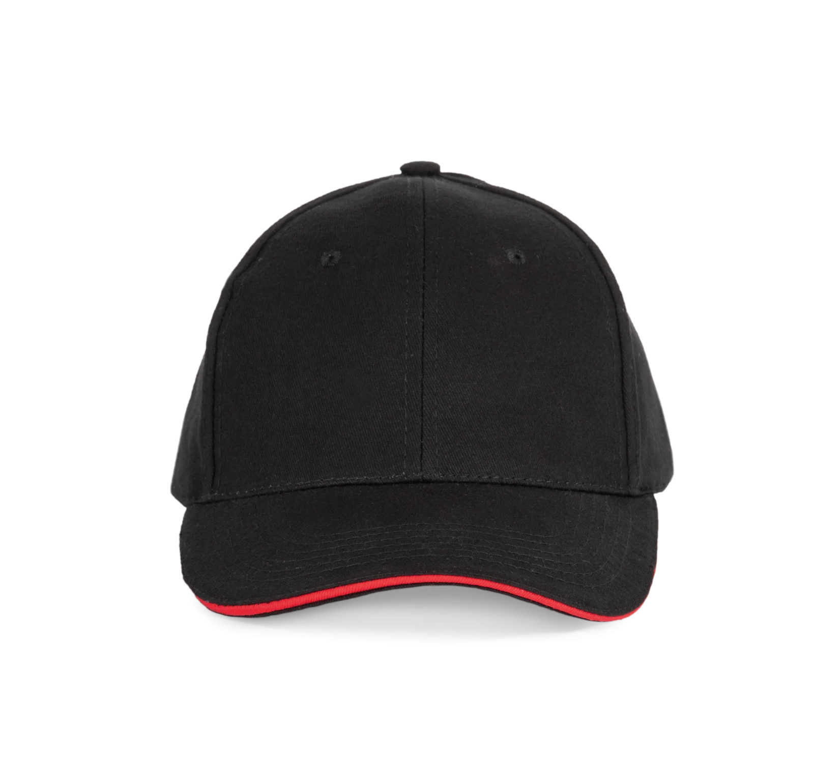Casquette avec sandwich contrasté - 6 panneaux KP153 — Black / Red