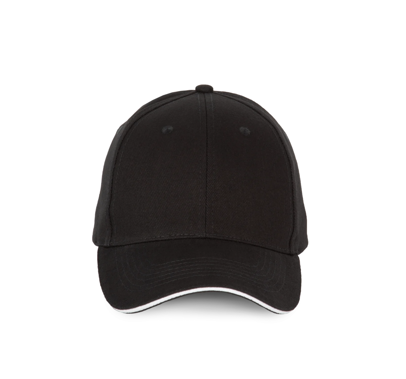Casquette sandwich contrasté - 6 panneaux KP185 — Black / White