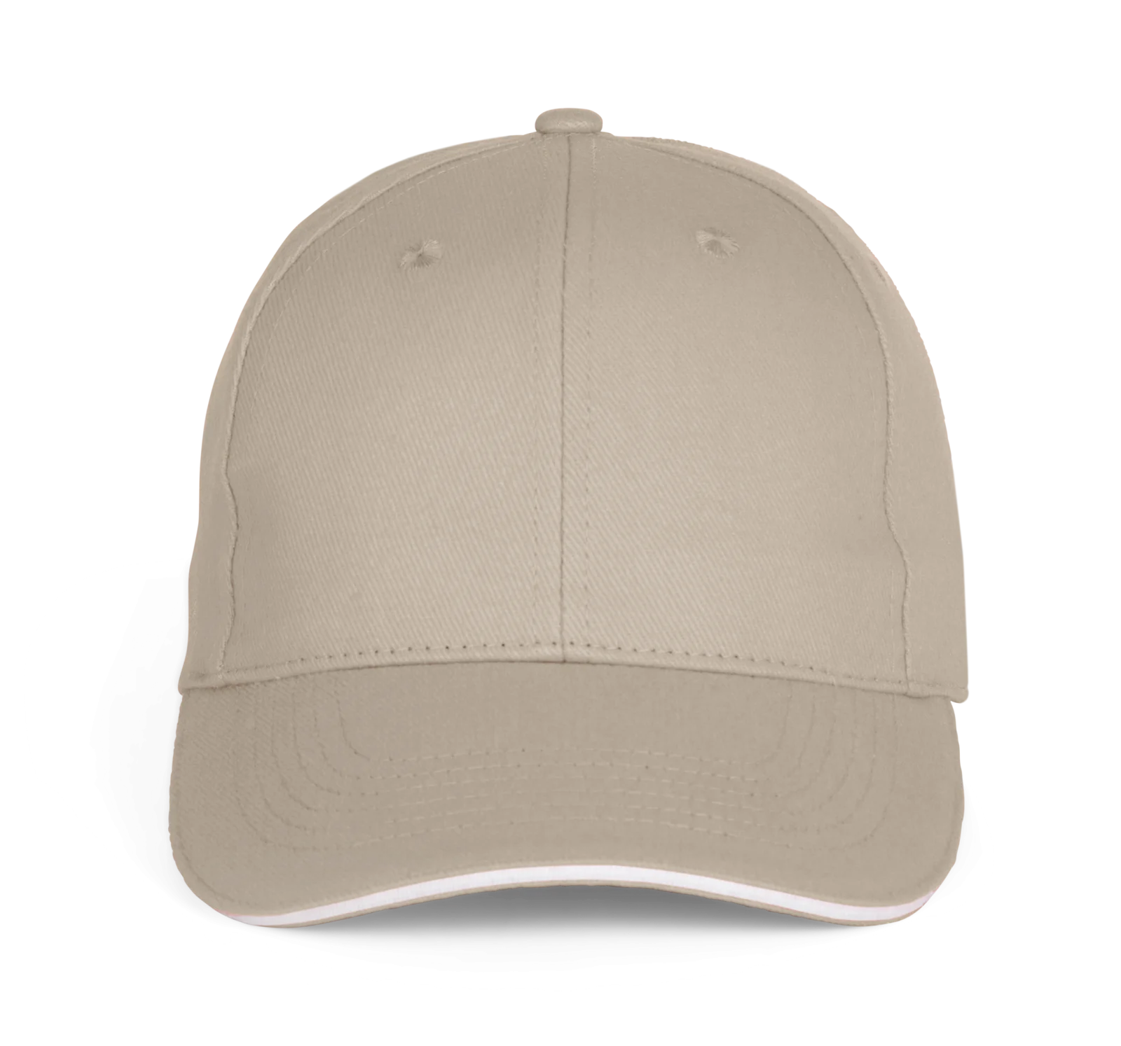 Casquette Baseball avec sandwich - 6 panneaux KP196 — Beige / White