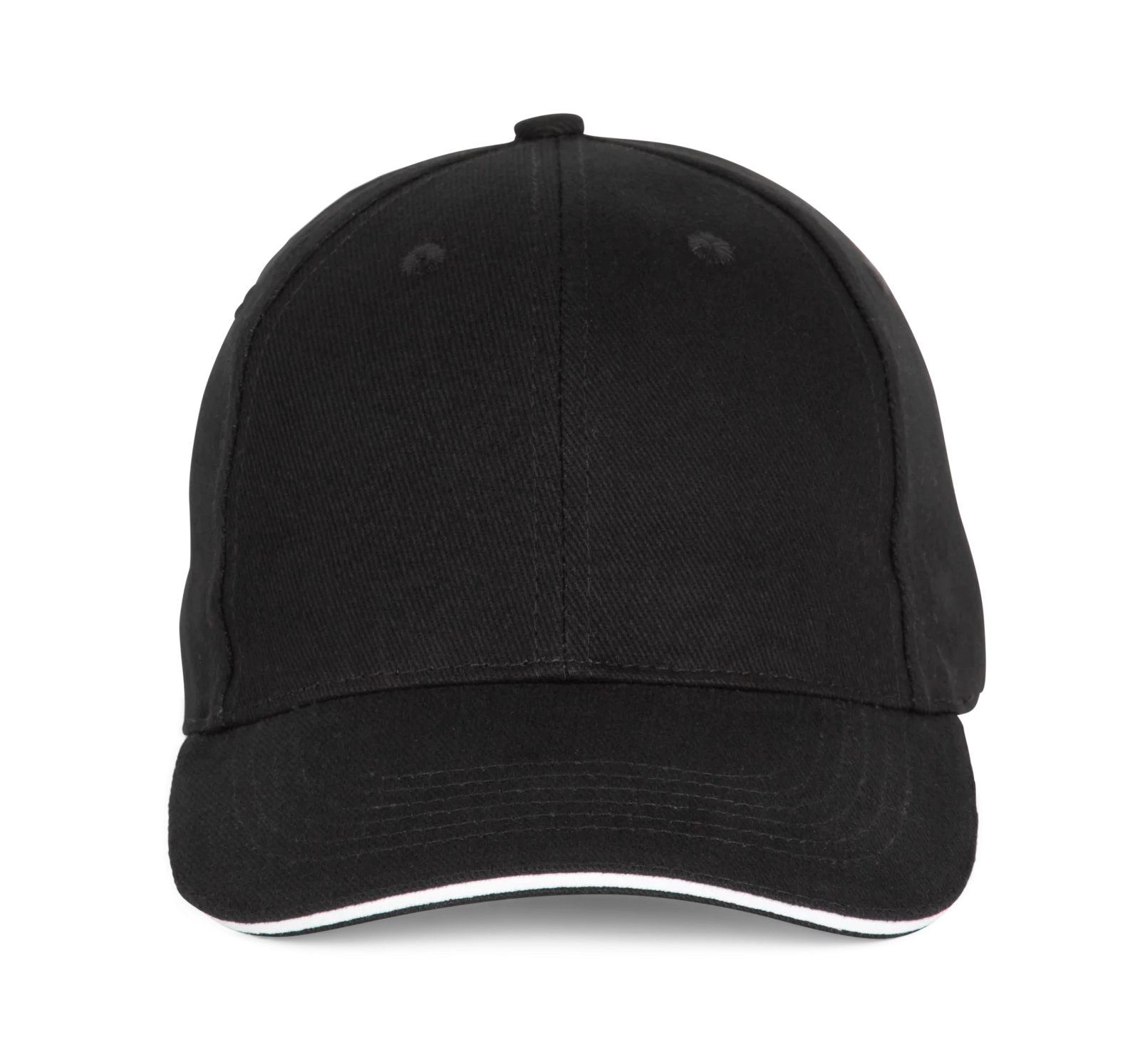 Casquette Baseball avec sandwich - 6 panneaux KP196 — Black / White