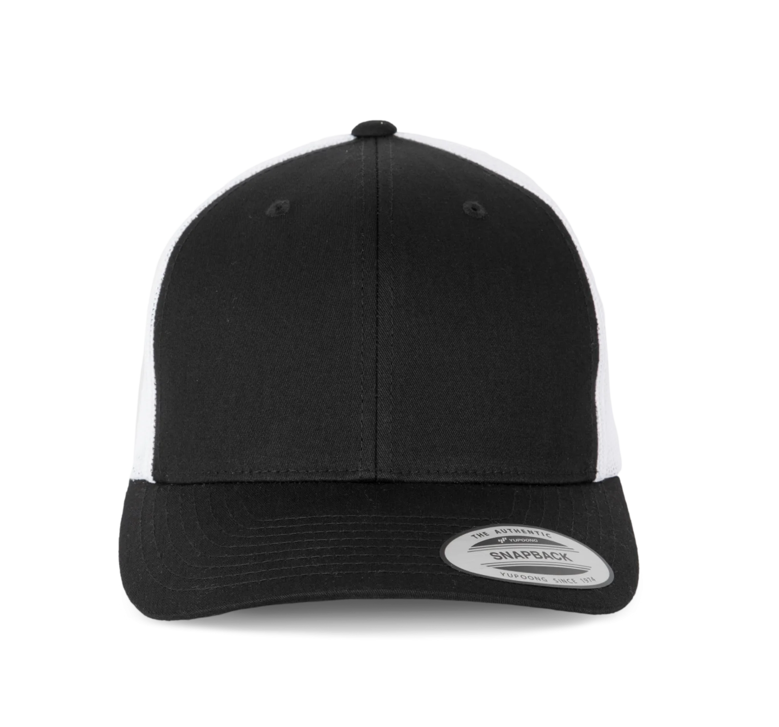 Casquette Trucker modèle rétro - 6 panneaux KP912 — Black / White