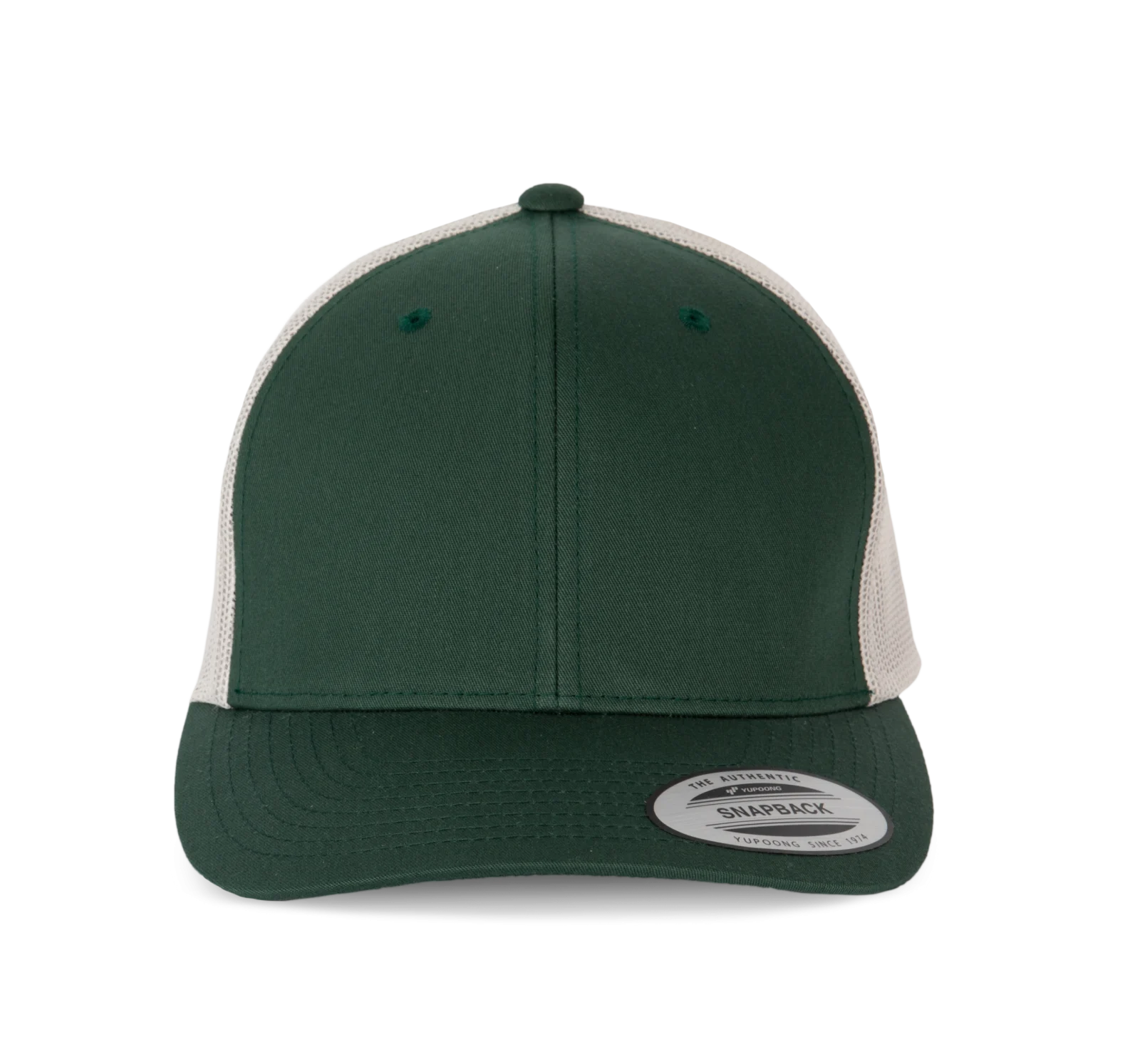 Casquette Trucker modèle rétro - 6 panneaux KP912 — Forest Green / Light Grey