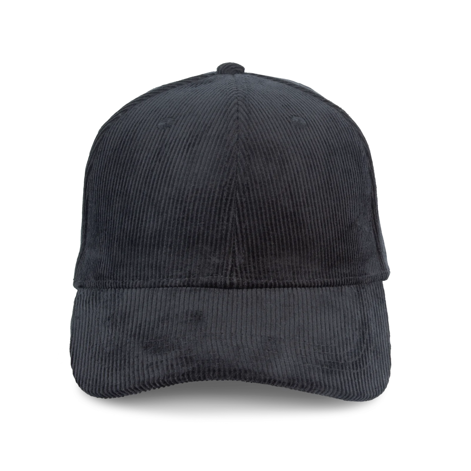 Casquette écoresponsable en velours côtelé 6 panneaux unisexe NS016 — Black