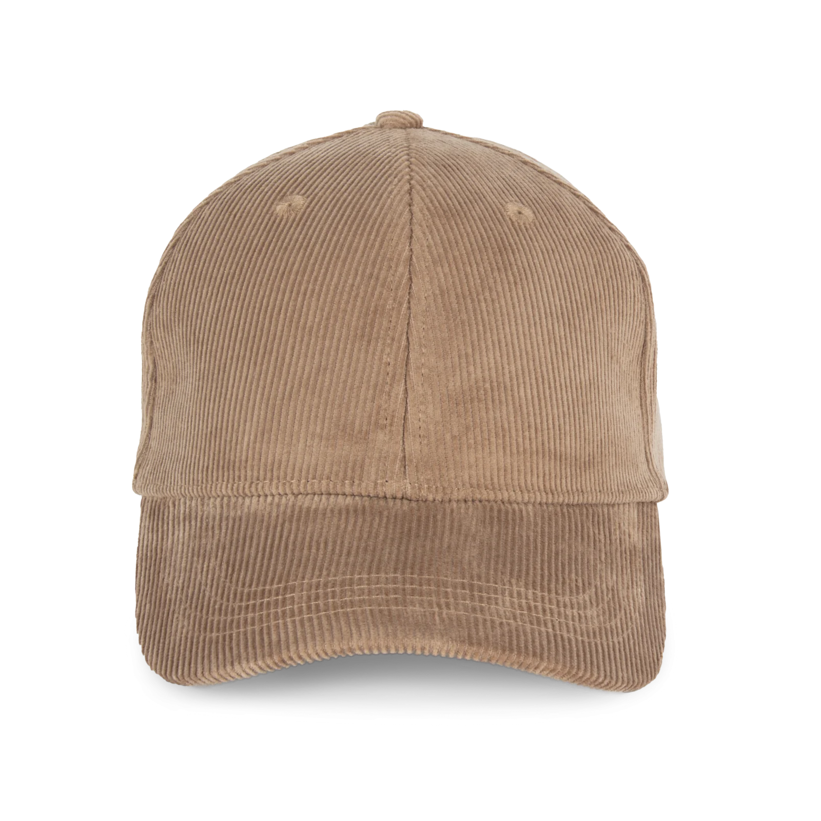 Casquette écoresponsable en velours côtelé 6 panneaux unisexe NS016 — Dark camel