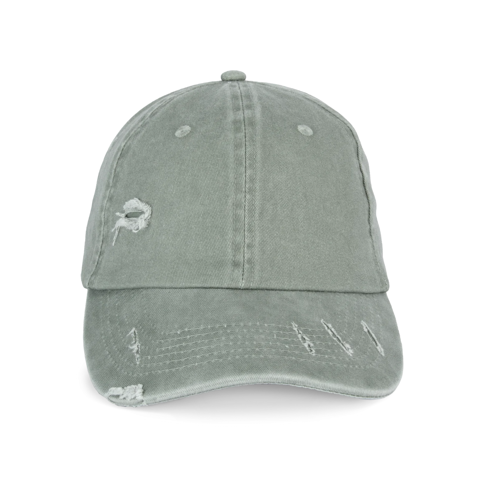 Casquette écoresponsable effet déchiré unisexe NS026 — Washed Almond Green