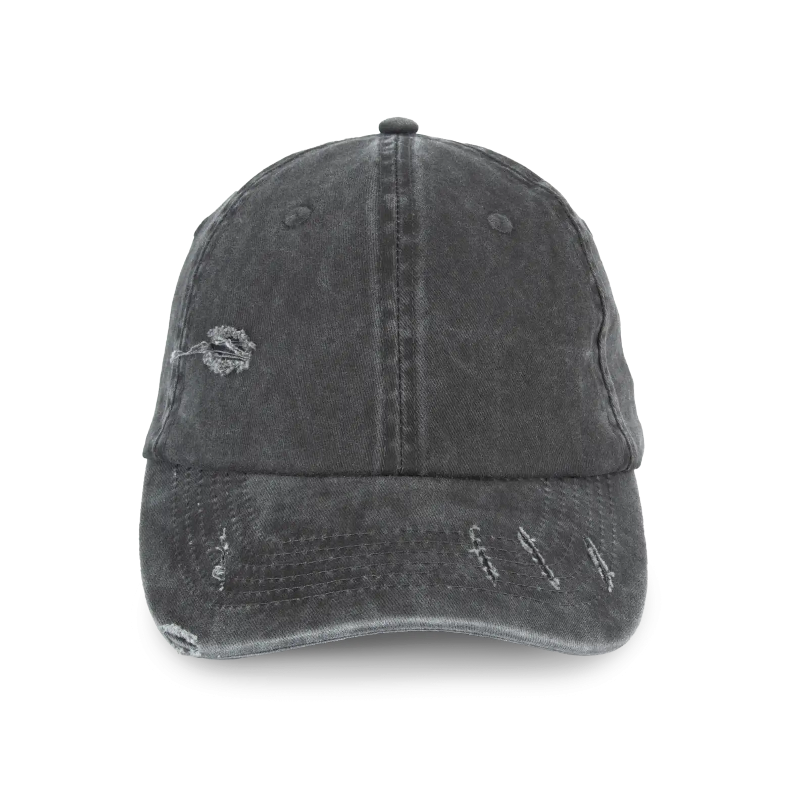 Casquette écoresponsable effet déchiré unisexe NS026 — Washed black