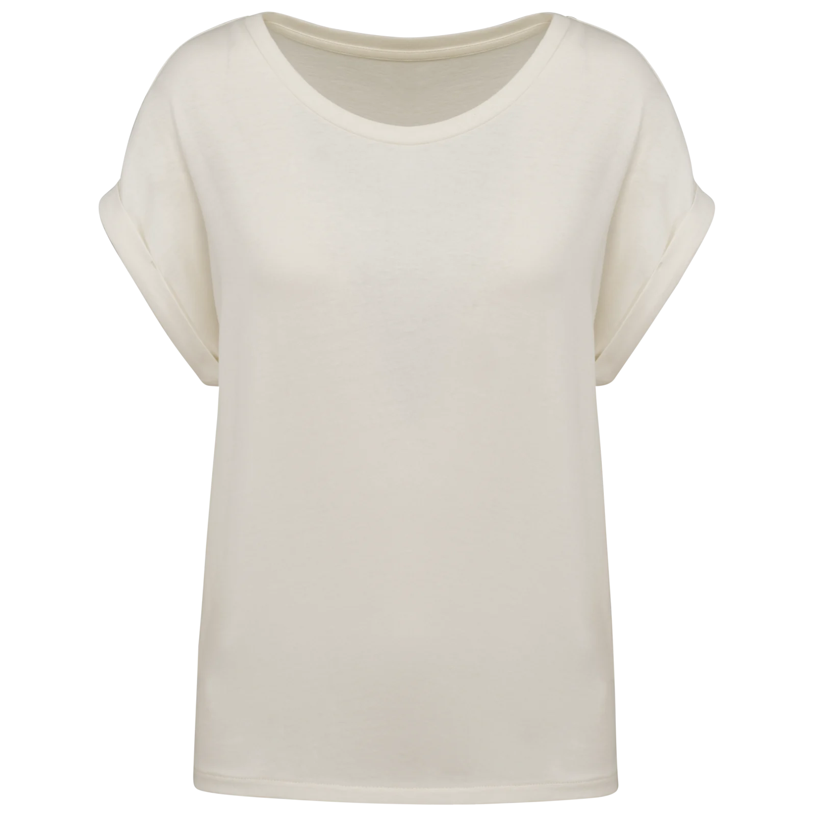 T-shirt écoresponsable manches à revers femme NS309 — Ivory