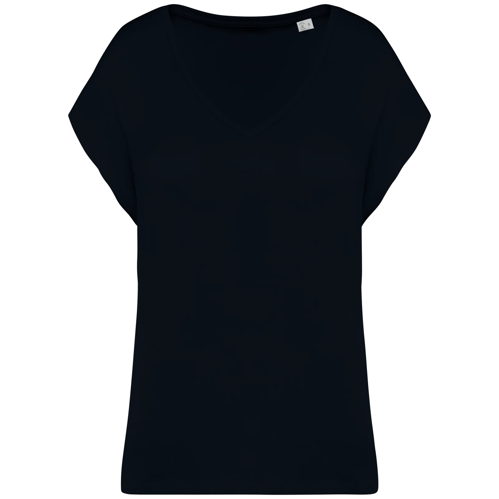 T-shirt écoresponsable loose à col V femme NS312 — Black