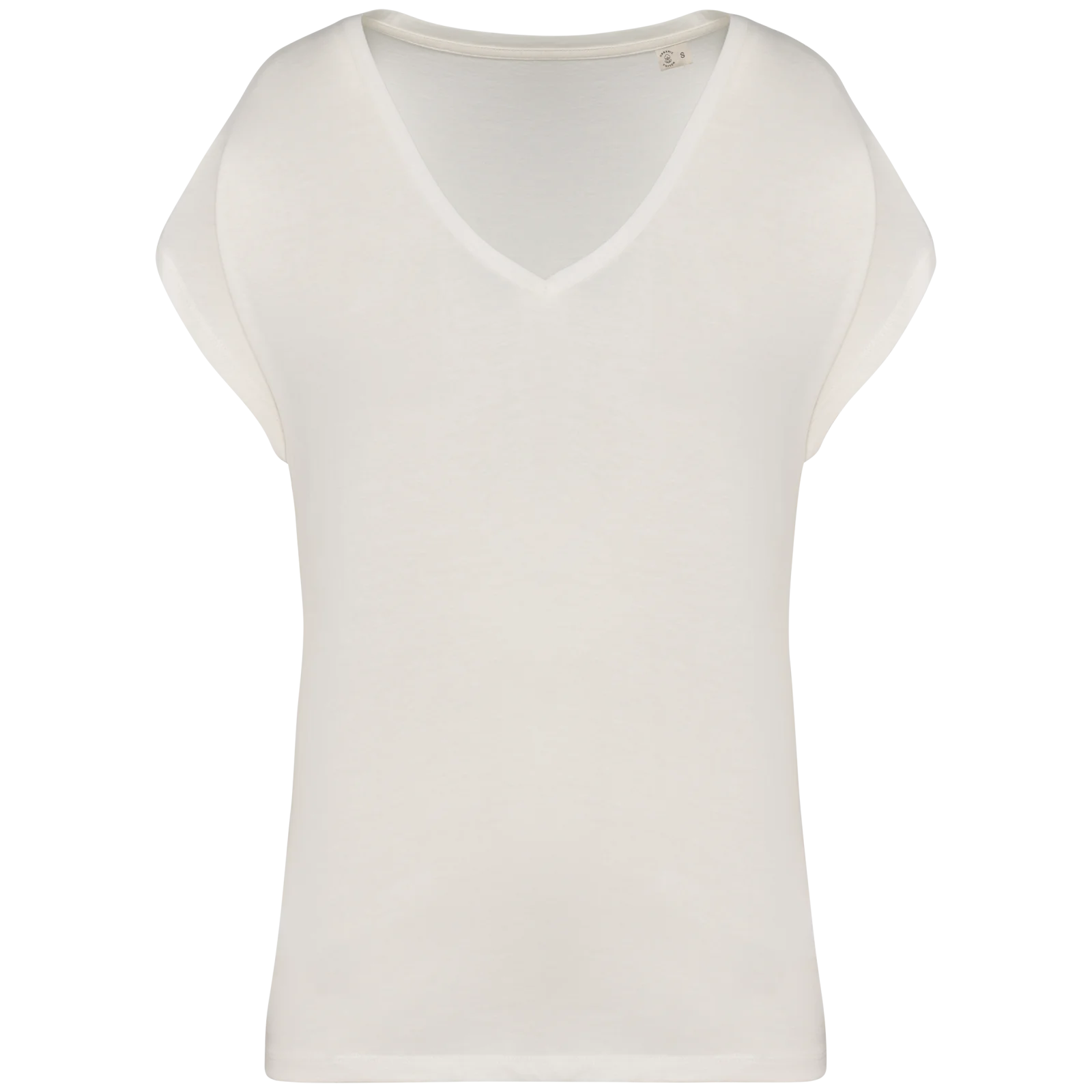 T-shirt écoresponsable loose à col V femme NS312 — Ivory