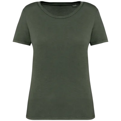 T-shirt écoresponsable délavé femme NS316 — Washed Organic Khaki
