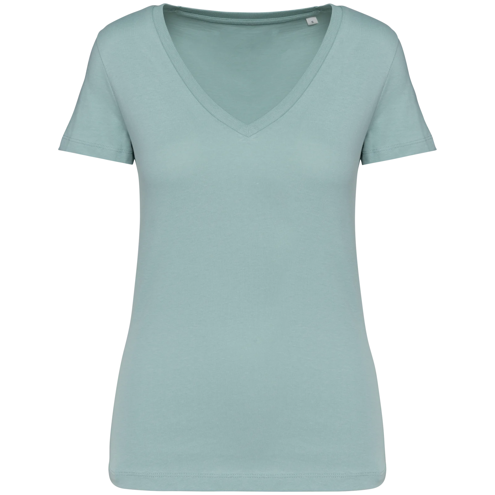 T-shirt écoresponsable col V femme NS334 — Jade Green