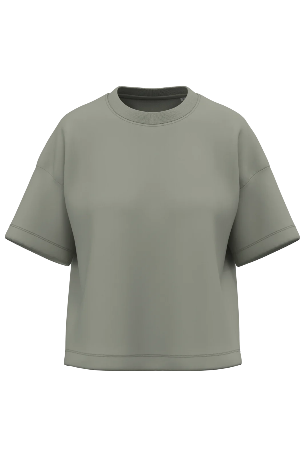 T-shirt écoresponsable boxy à épaules tombantes femme NS349 — Almond Green