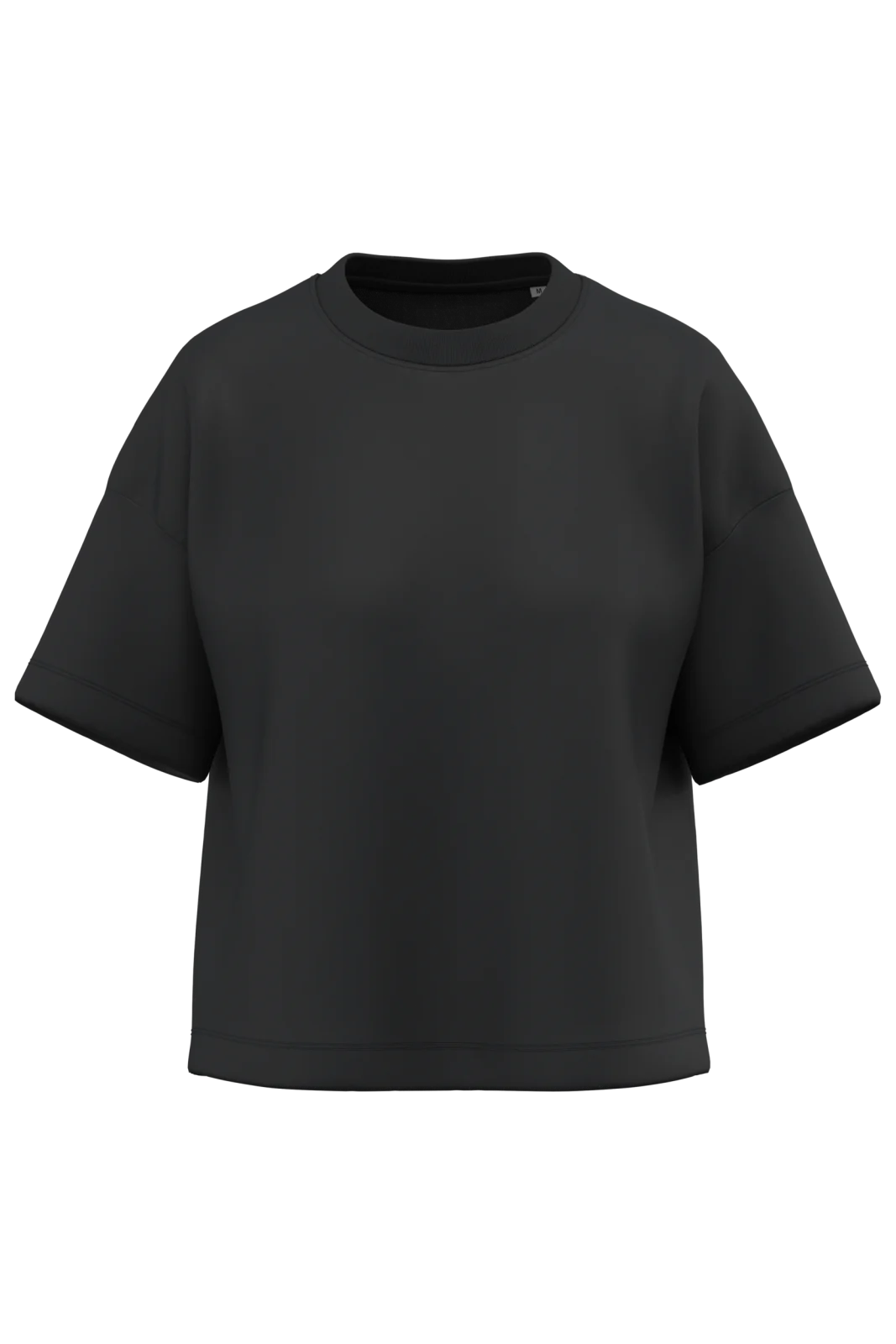 T-shirt écoresponsable boxy à épaules tombantes femme NS349 — Black