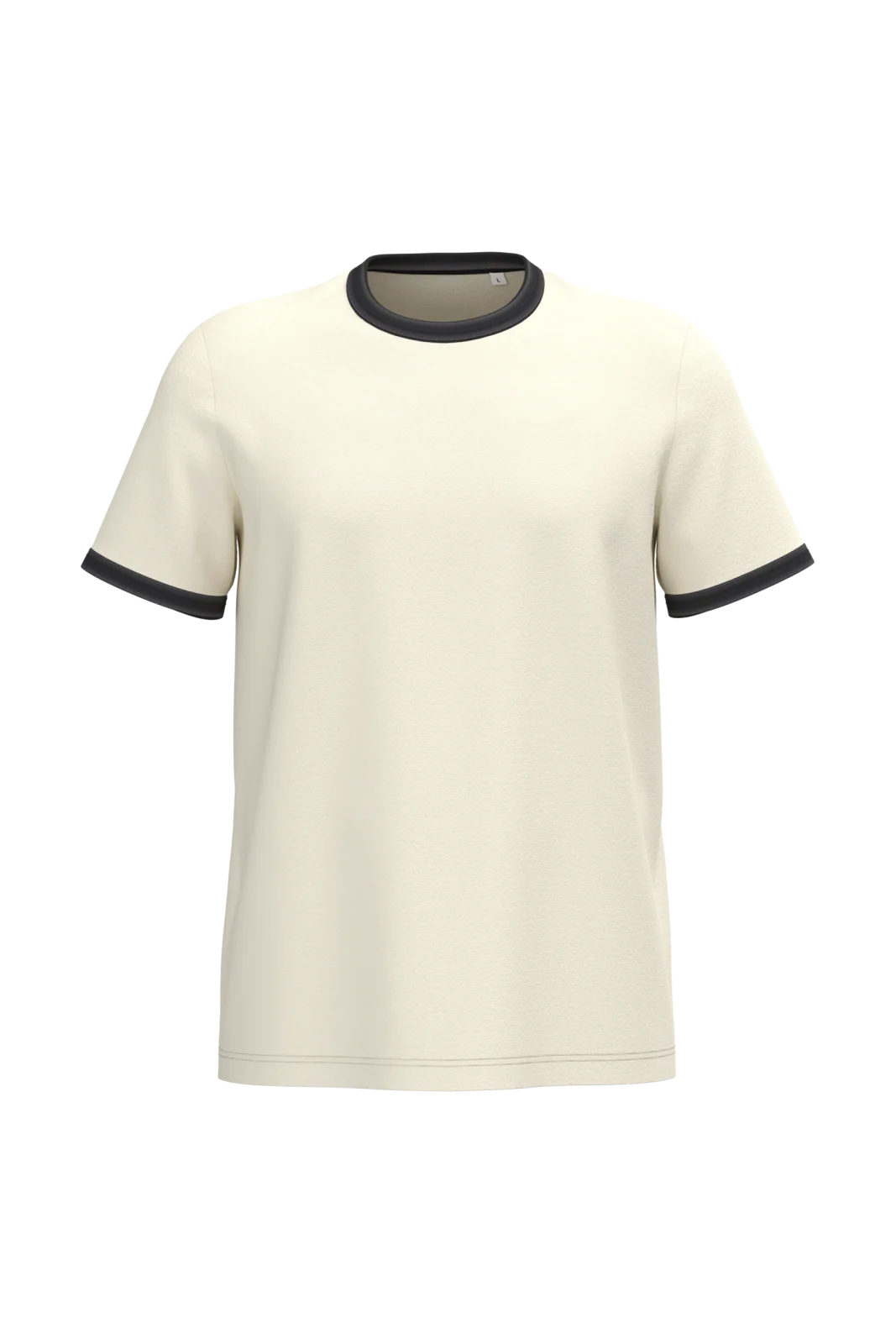 T-shirt ringer écoresponsable à bords contrastés effet délavé homme NS360 — Ivory / Washed black