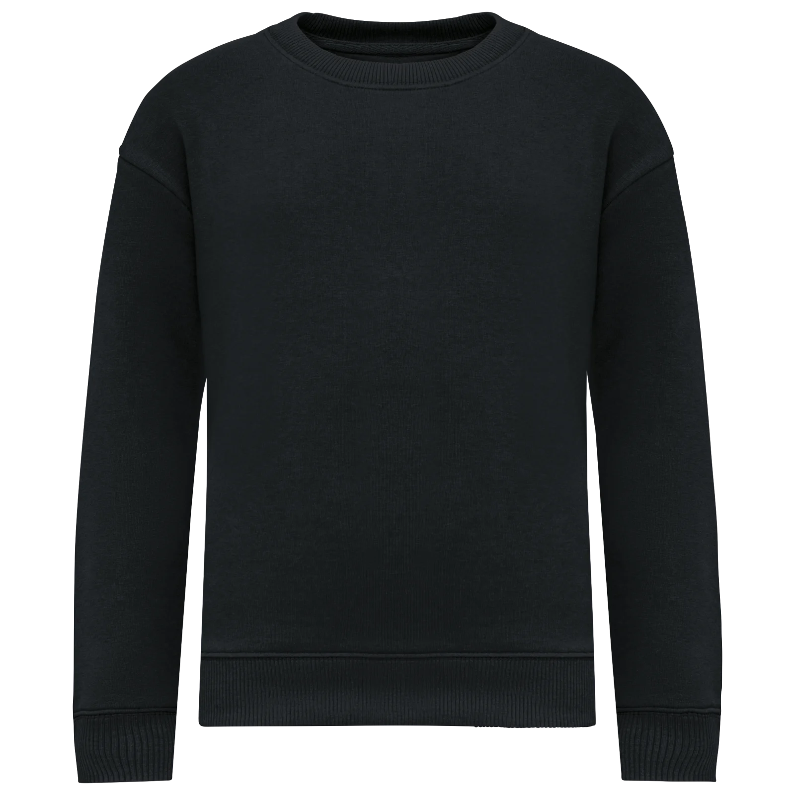 Sweat-shirt écoresponsable à col rond oversize enfant NS437 — Black