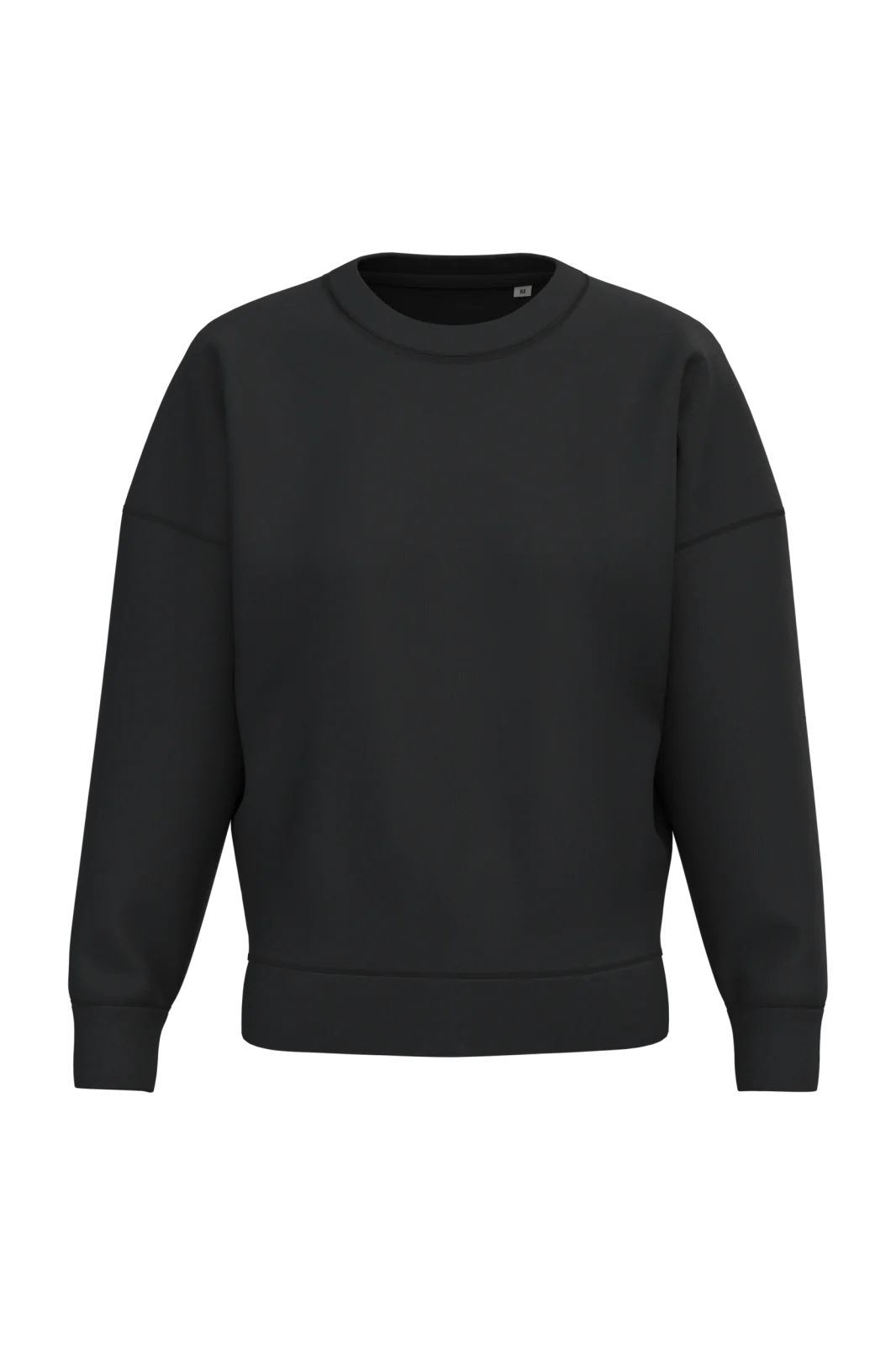 Sweat-shirt écoresponsable à col rond à épaules tombantes femme NS439 — Black