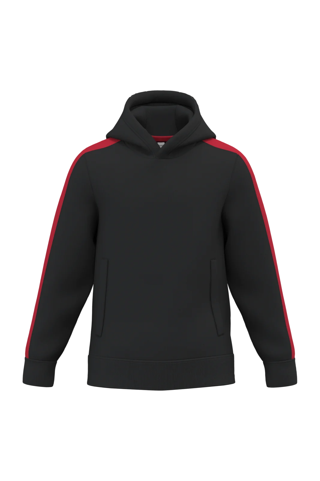 Sweat-shirt à capuche teamwear bicolore enfant PA3056 — Black / Sporty Red