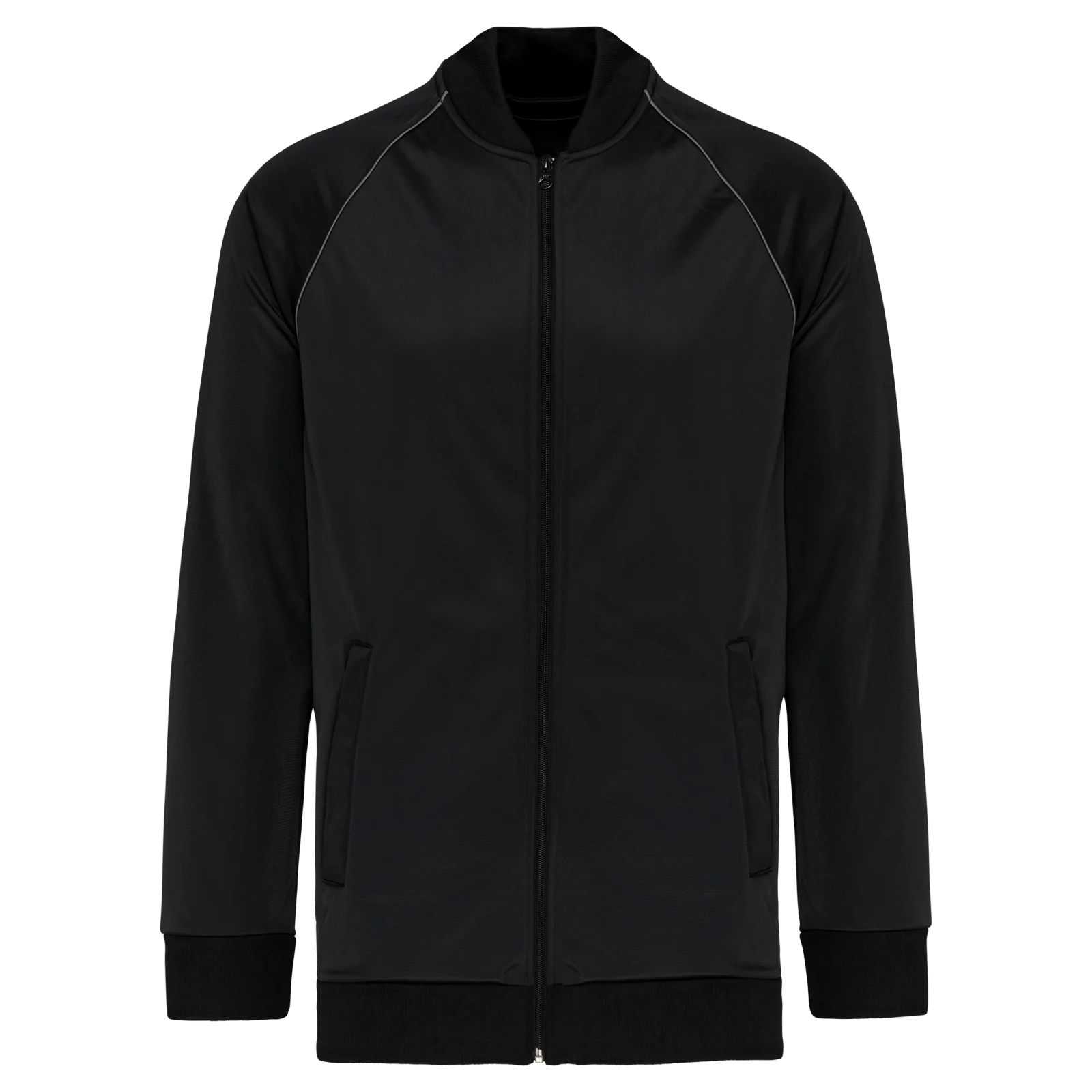 Veste de survêtement zippée avec liseré unisexe PA384 — Black