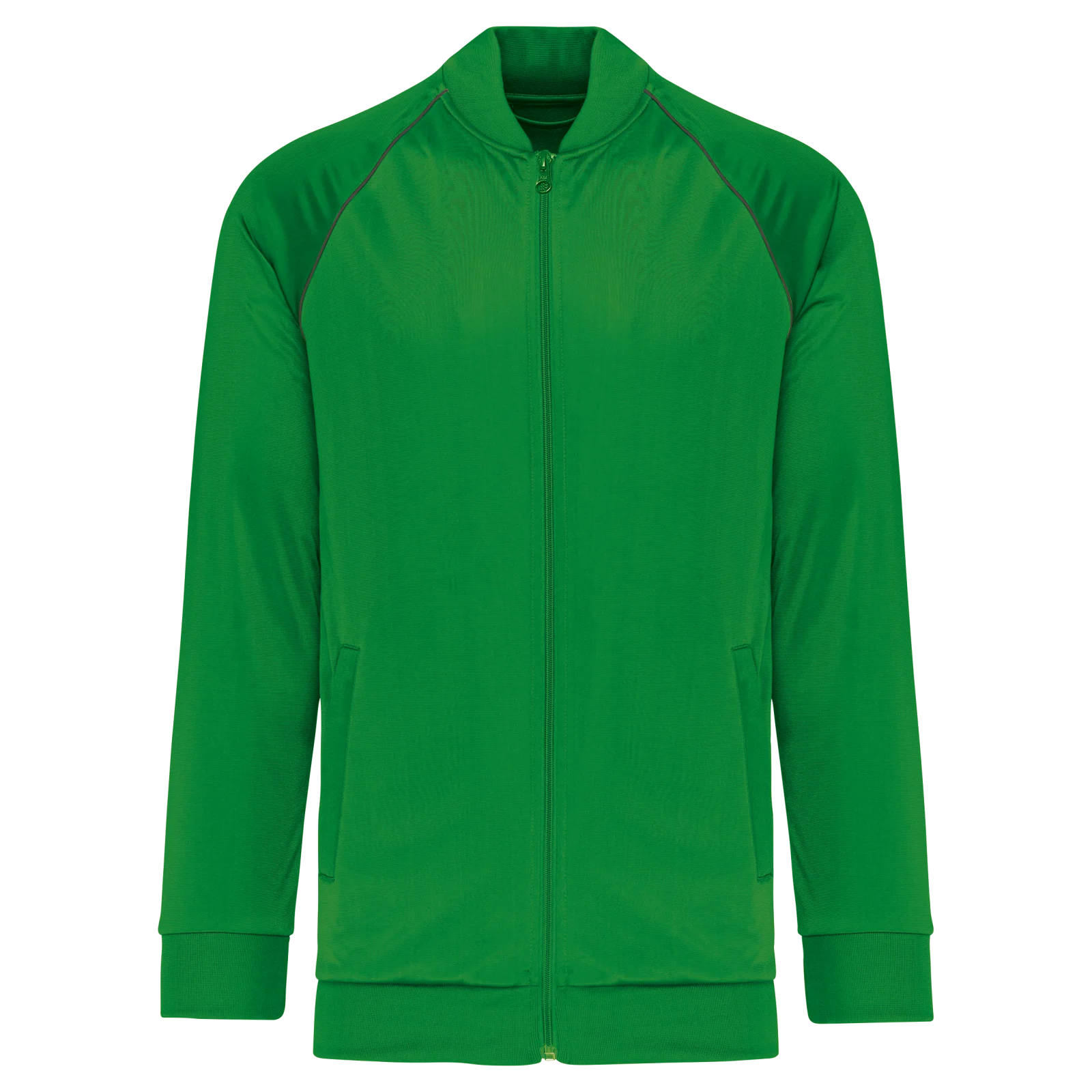 Veste de survêtement zippée avec liseré unisexe PA384 — Green