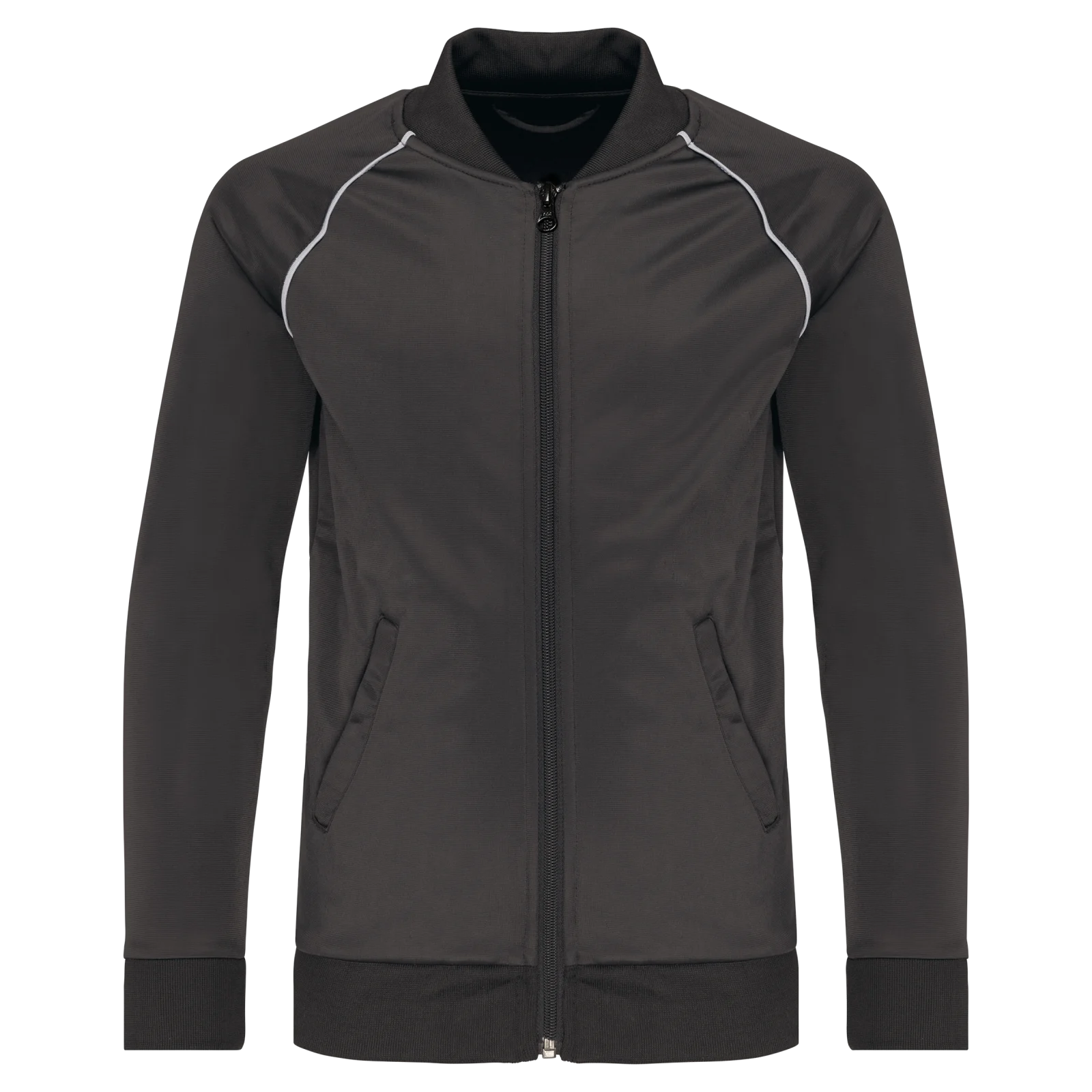 Veste de survêtement zippée avec liseré enfant PA385 — Dark Grey